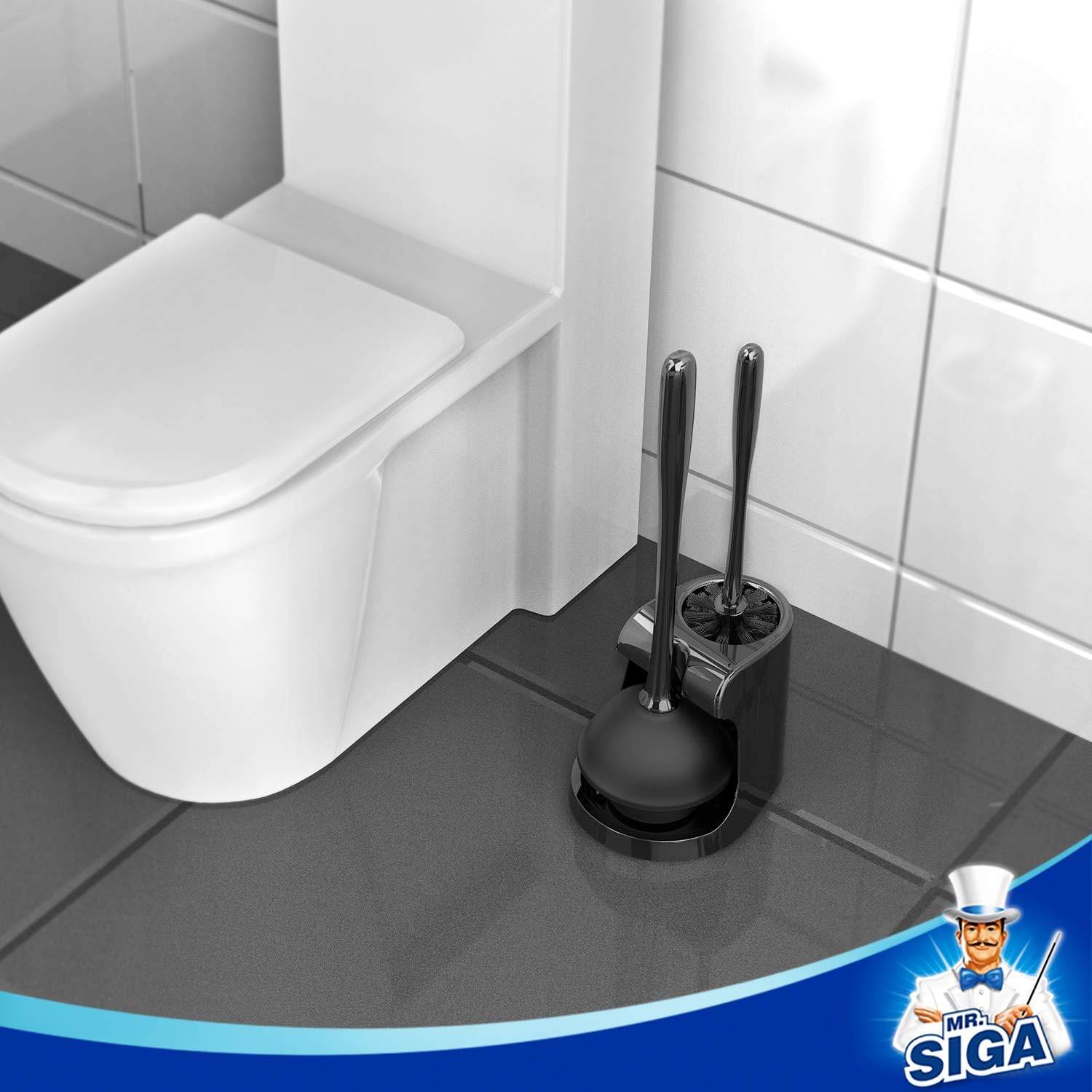MRSIGA Toilet Plunger and Bowl Brush Combo - 2 Sets