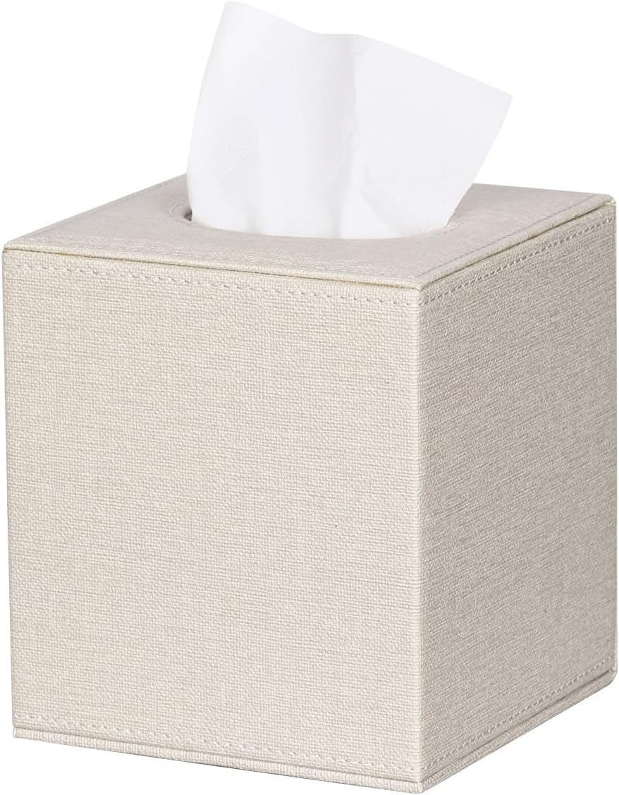 ArcaGuru Tissue Box Cover with Magnetic Closure - Beige