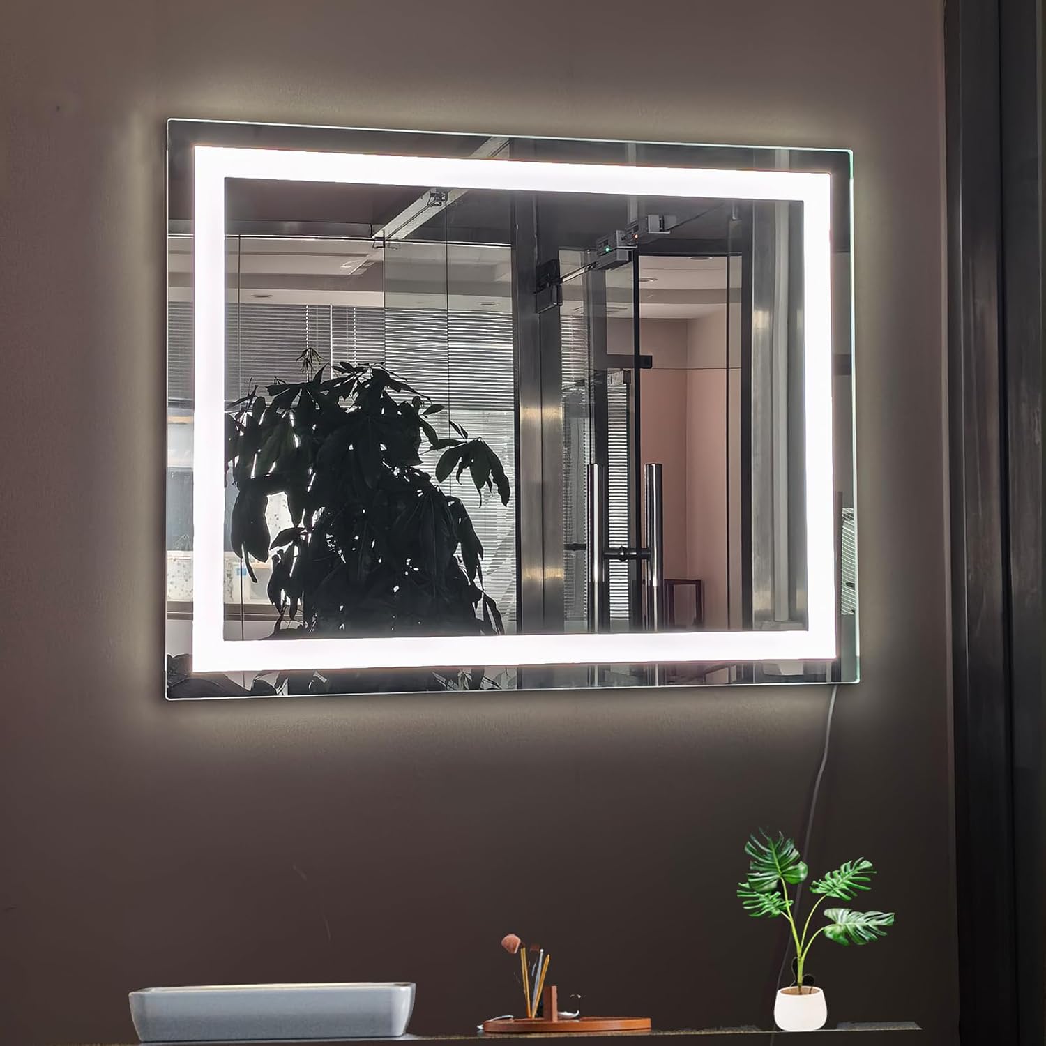 LED Bathroom Mirror with Lights 32x24 Wall-Mounted Vanity Mirror