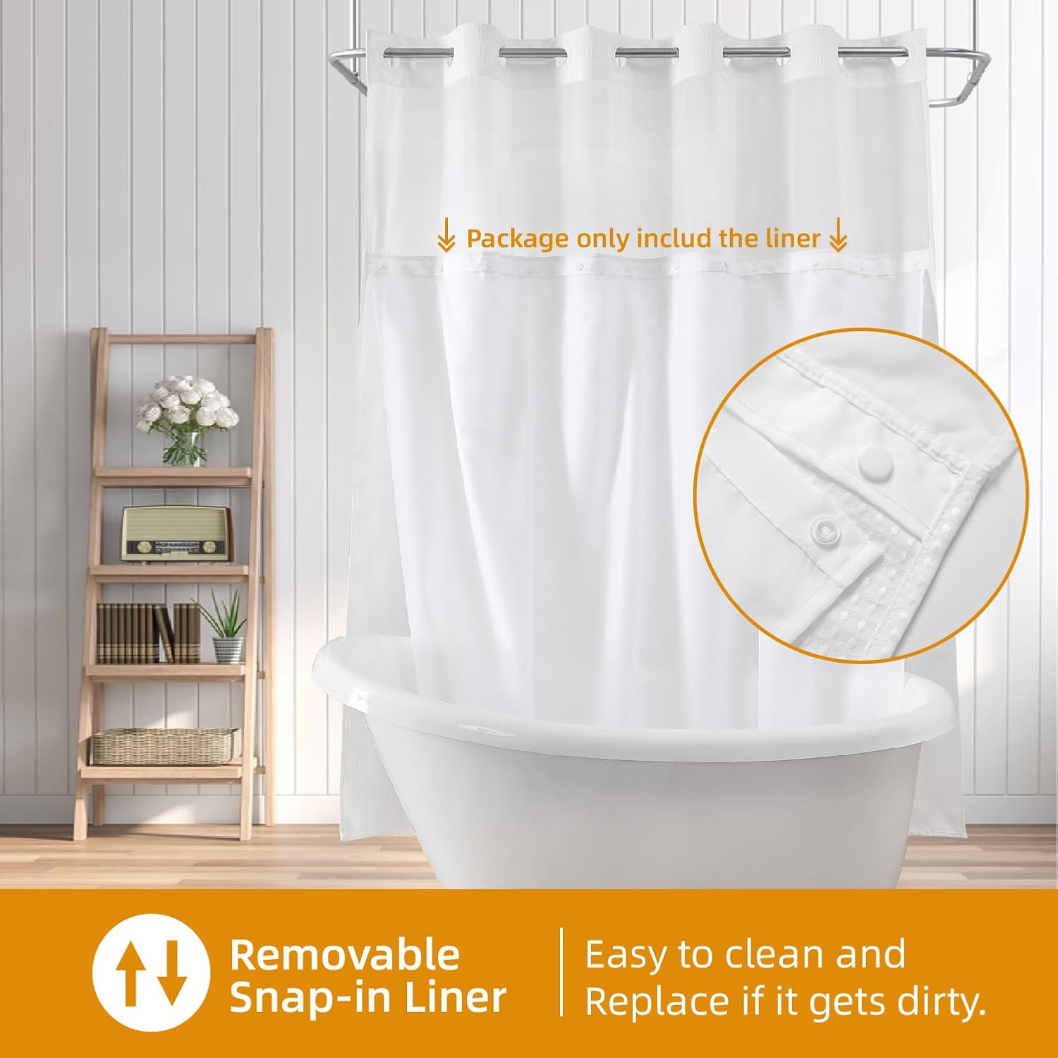 Black Waffle Wave Shower Curtain Liner Set