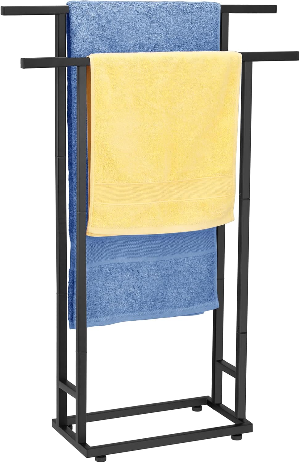 ALHAKIN 2 Tier Standing Towel Rack Black