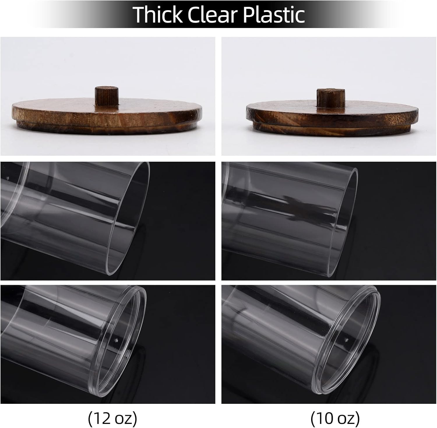 Tbestmax 4 Pack Q-Tip Holder Dispenser with Brown Wood Lids