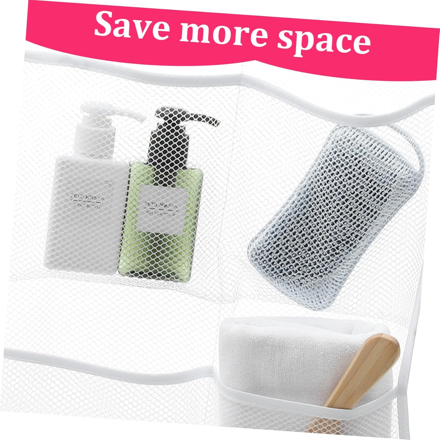 Holibanna 2pcs Mesh Shower Organizer Hanging Hooks 1