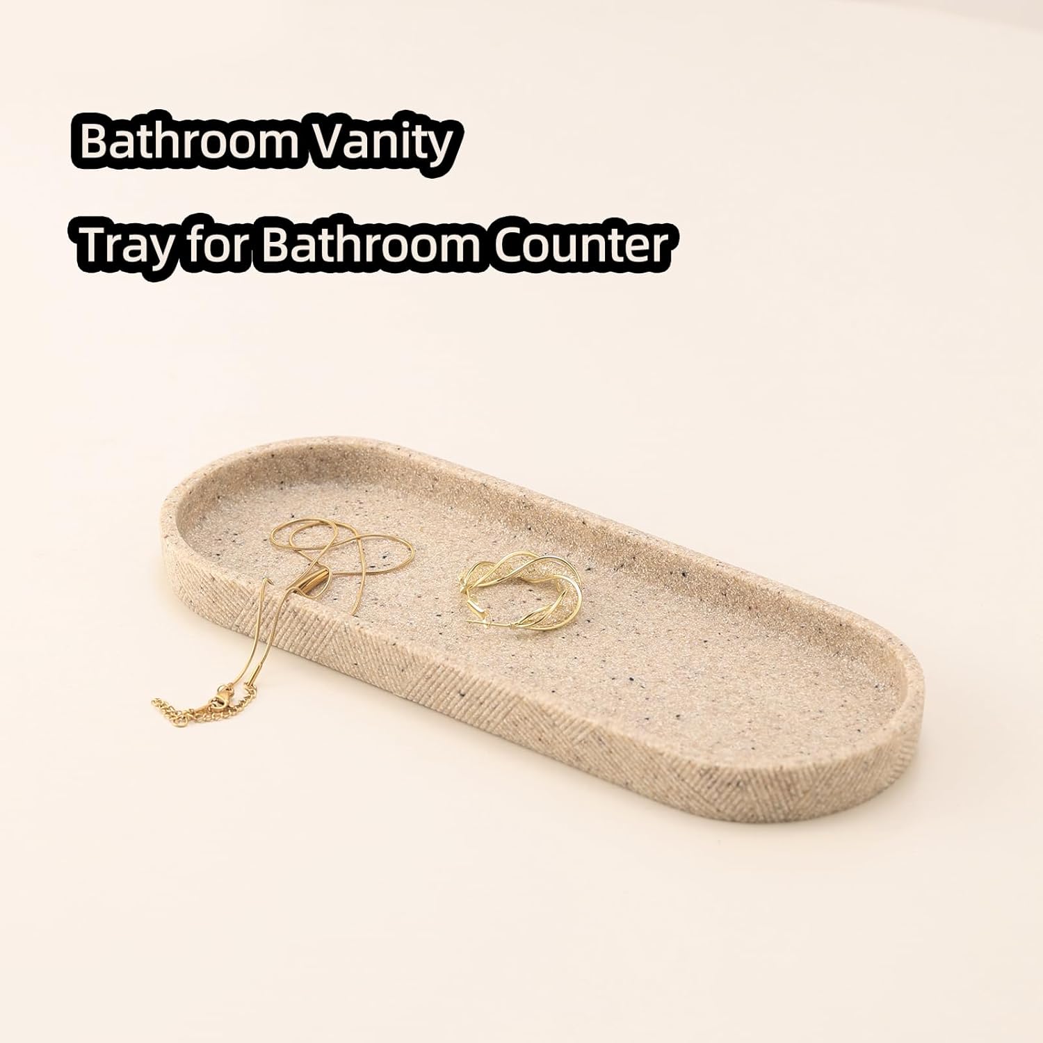 Haocoott Bathroom Accessories Set 4 Pieces Modern Decor Beige