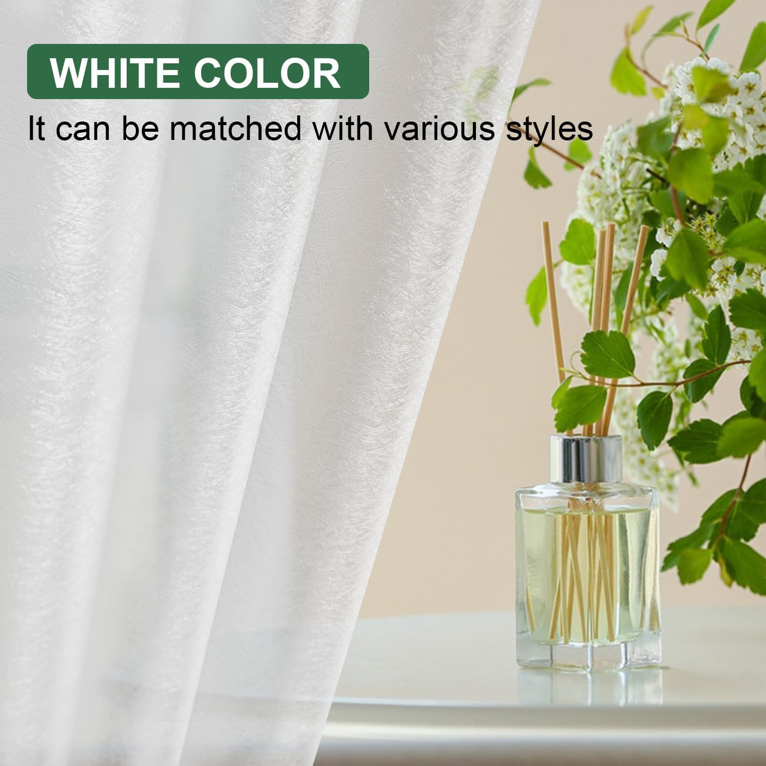 UFRIDAY Frosted Privacy Shower Curtain Liner 40x36 Inch