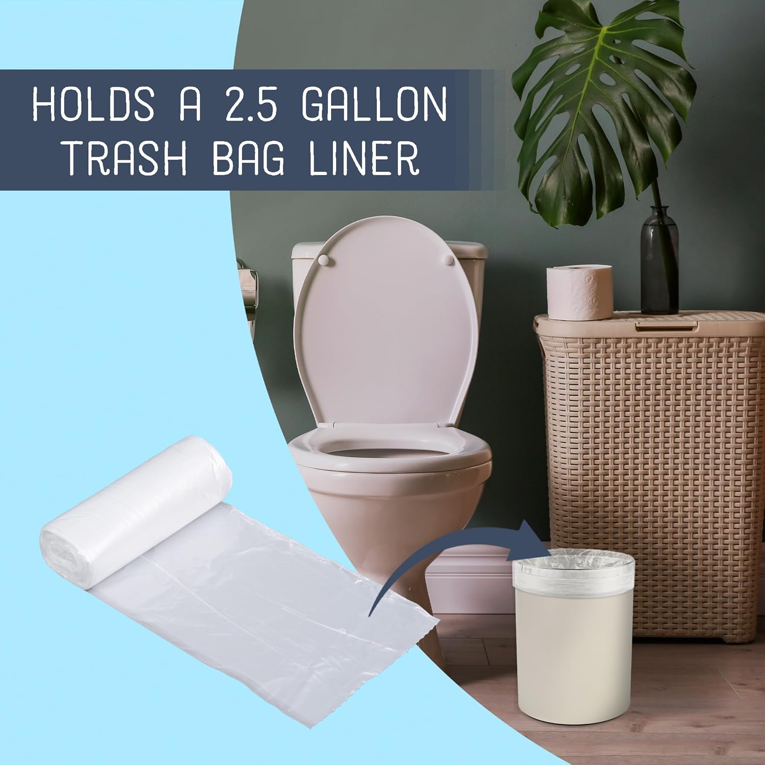 Round Bathroom Trash Can and Tissue Holder Set of 2 White