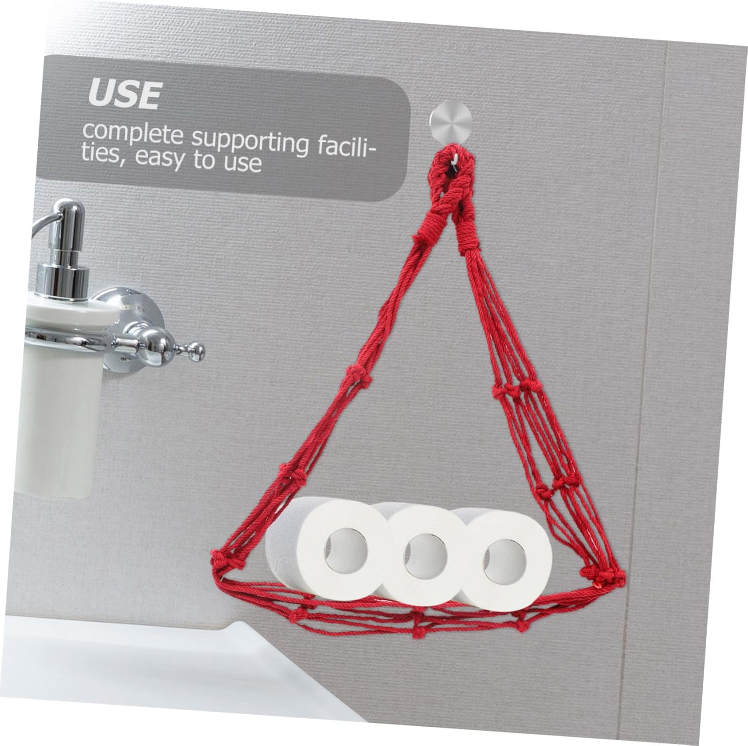 Artibetter Cotton Rope Roll Paper Bag Holder 1