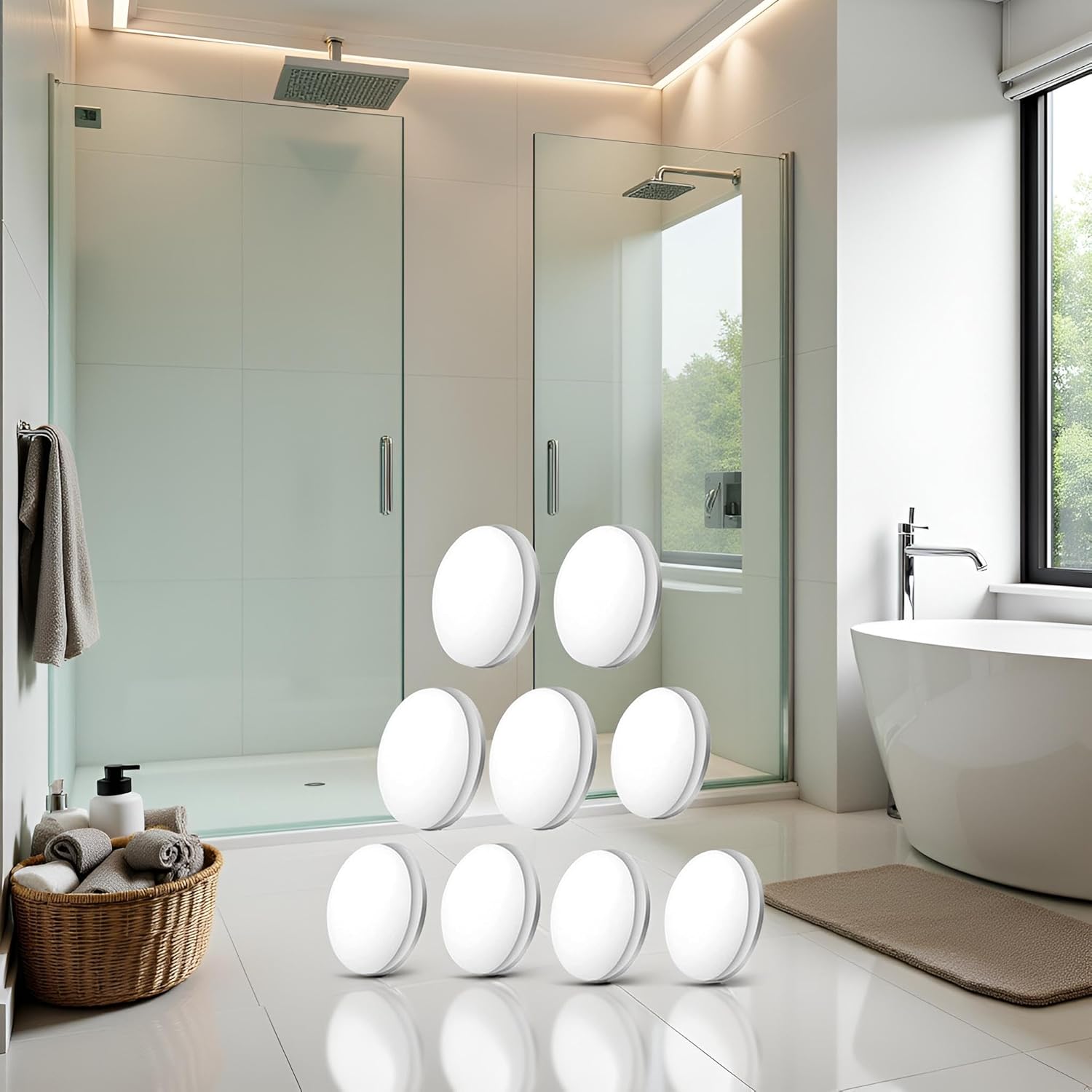 Galepromot 4Pcs White Magnetic Shower Curtain Weights