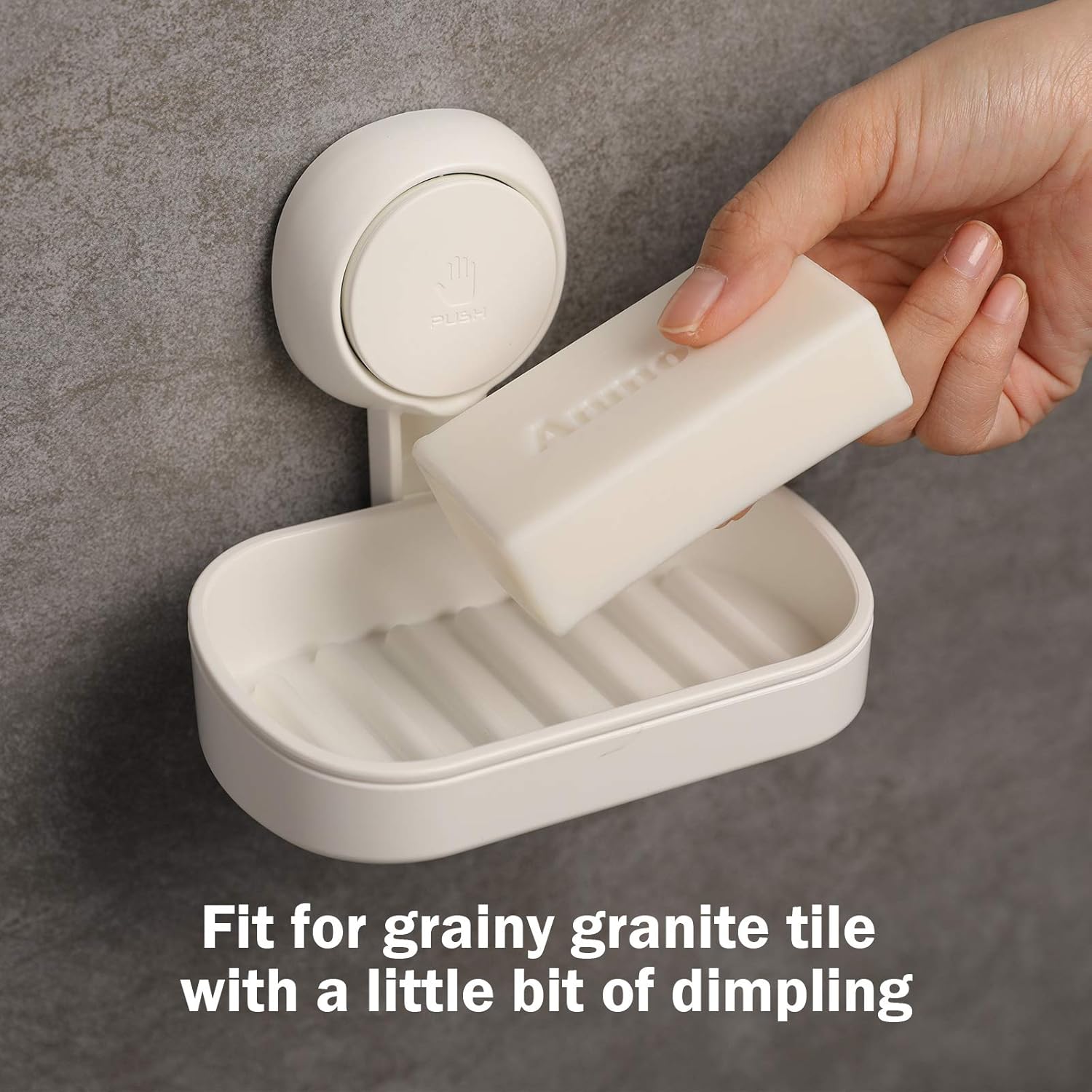 LEVERLOC Suction Cup Soap Dish Holder for Shower Wall