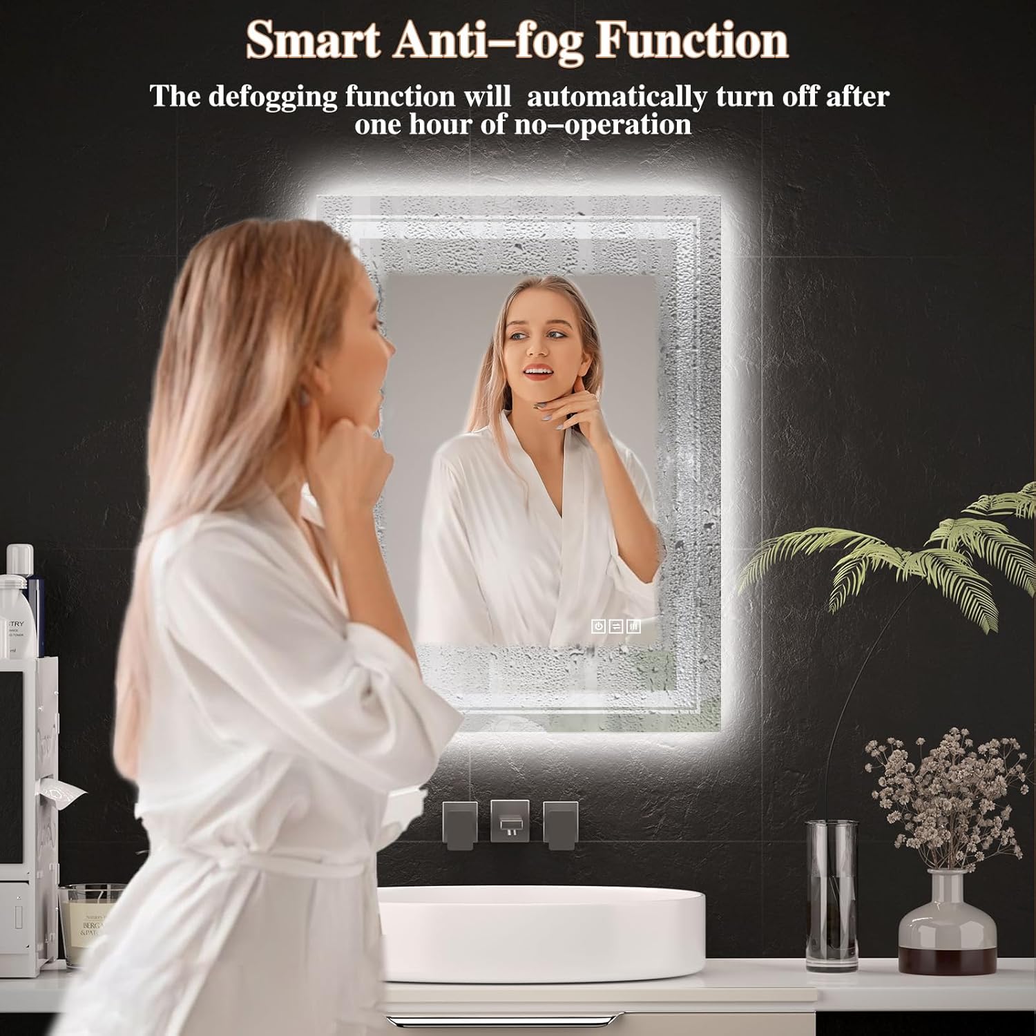 TOTOUS 24x32 LED Mirror with Front and Backlit Light