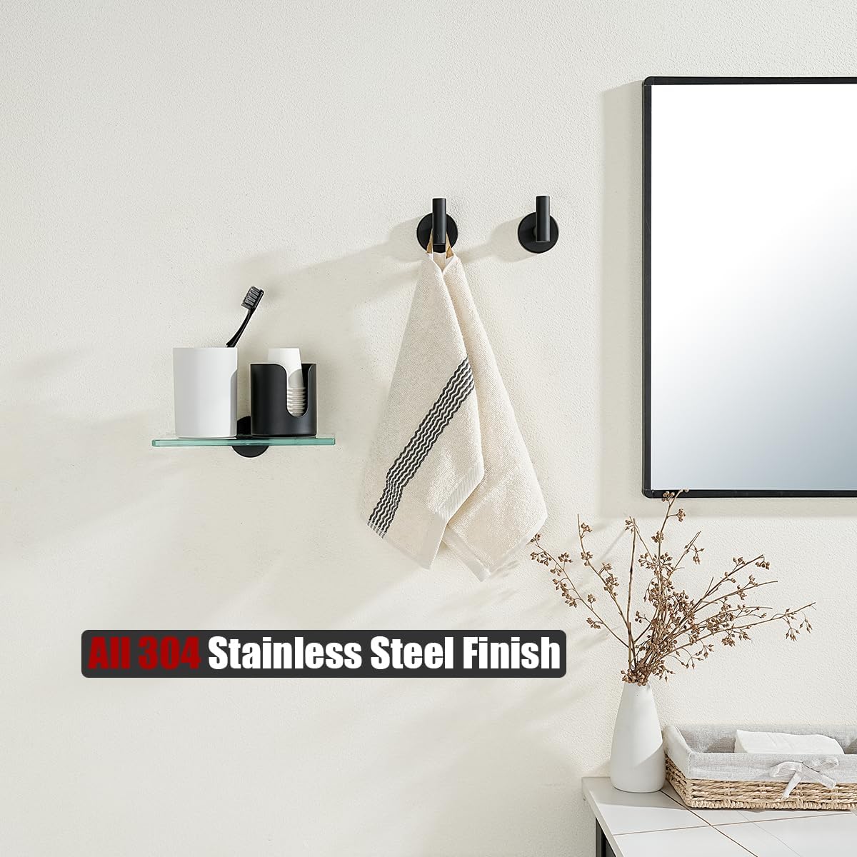 JQK Bathroom Cup Dispenser Black 3 oz or 5 oz