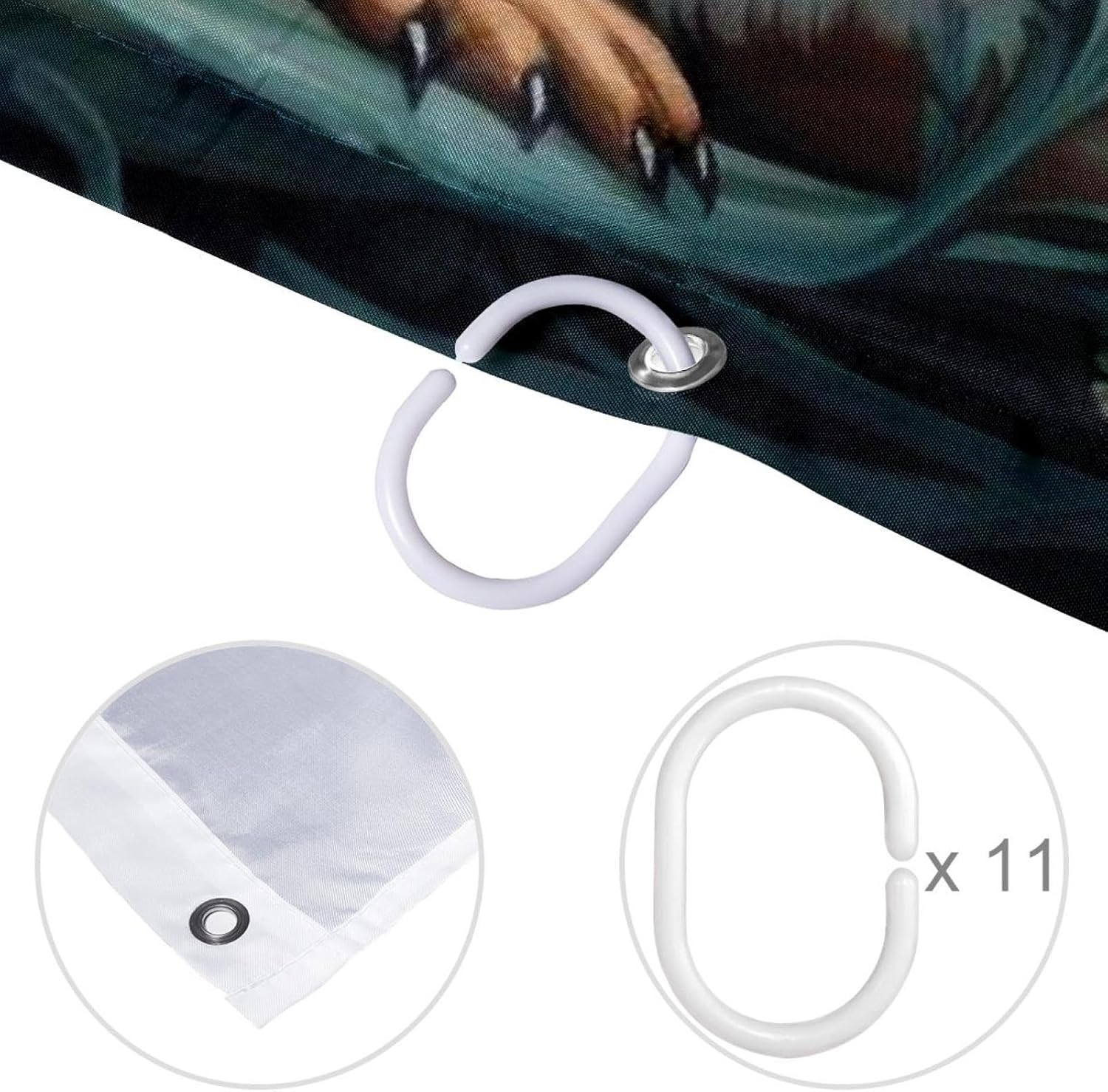 Cute Squirrel Shower Curtain Set with 12 Hooks 66x72 Inches