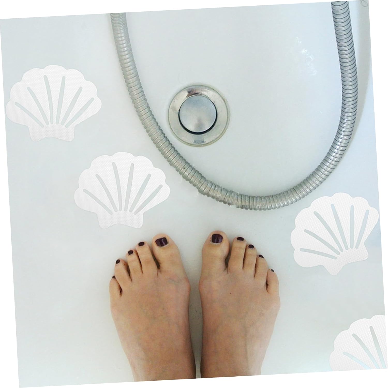 12pcs Shell-Shaped Anti-Slip Bathtub Stickers