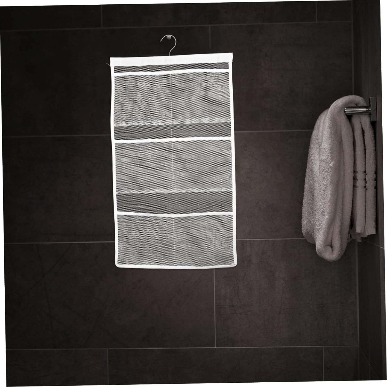 Hoement 6 Pocket Hanging Mesh Shower Organizer Bag