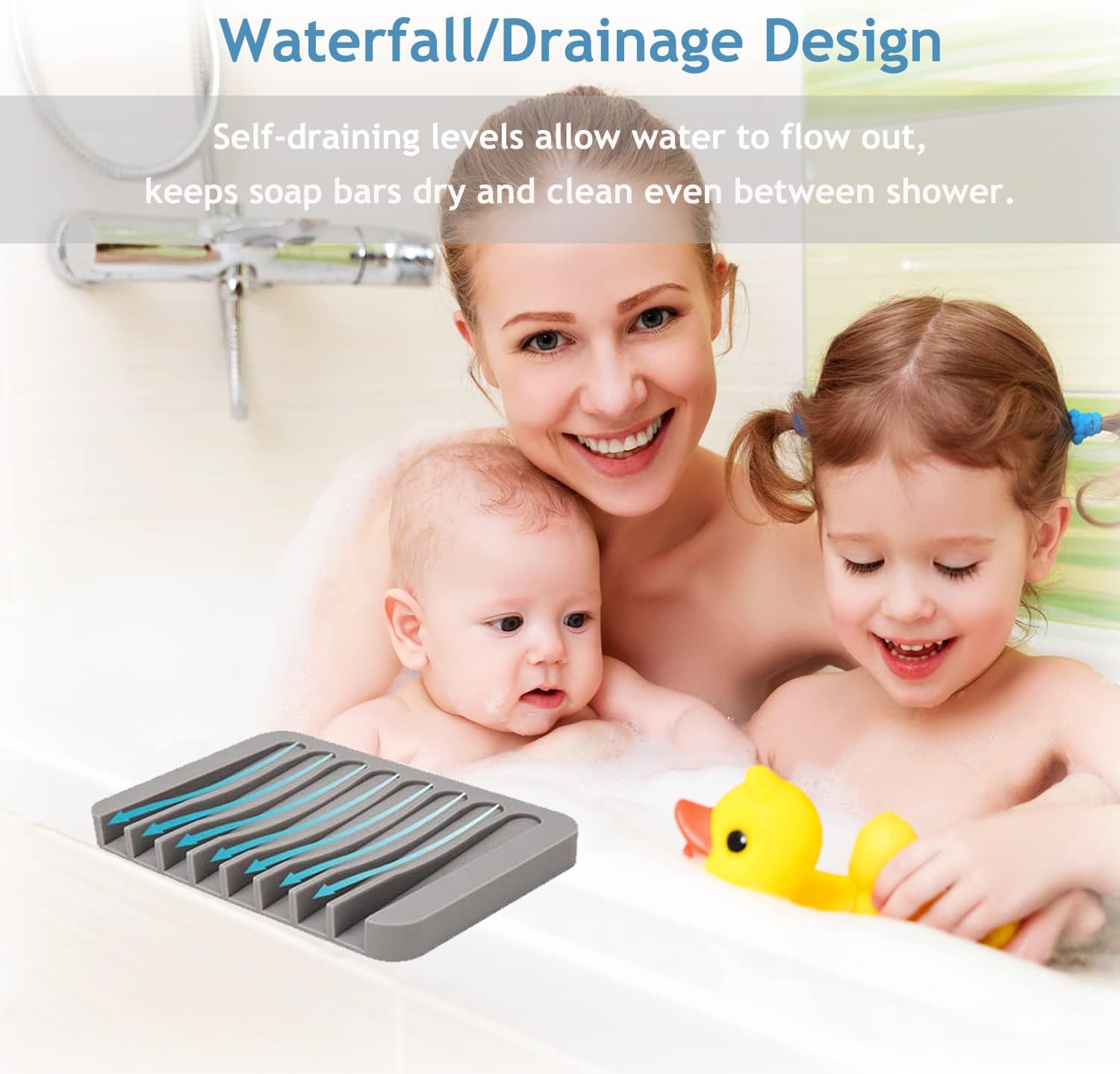 MODENGKONGJIAN Self Draining Soap Dish Set 3 Pcs