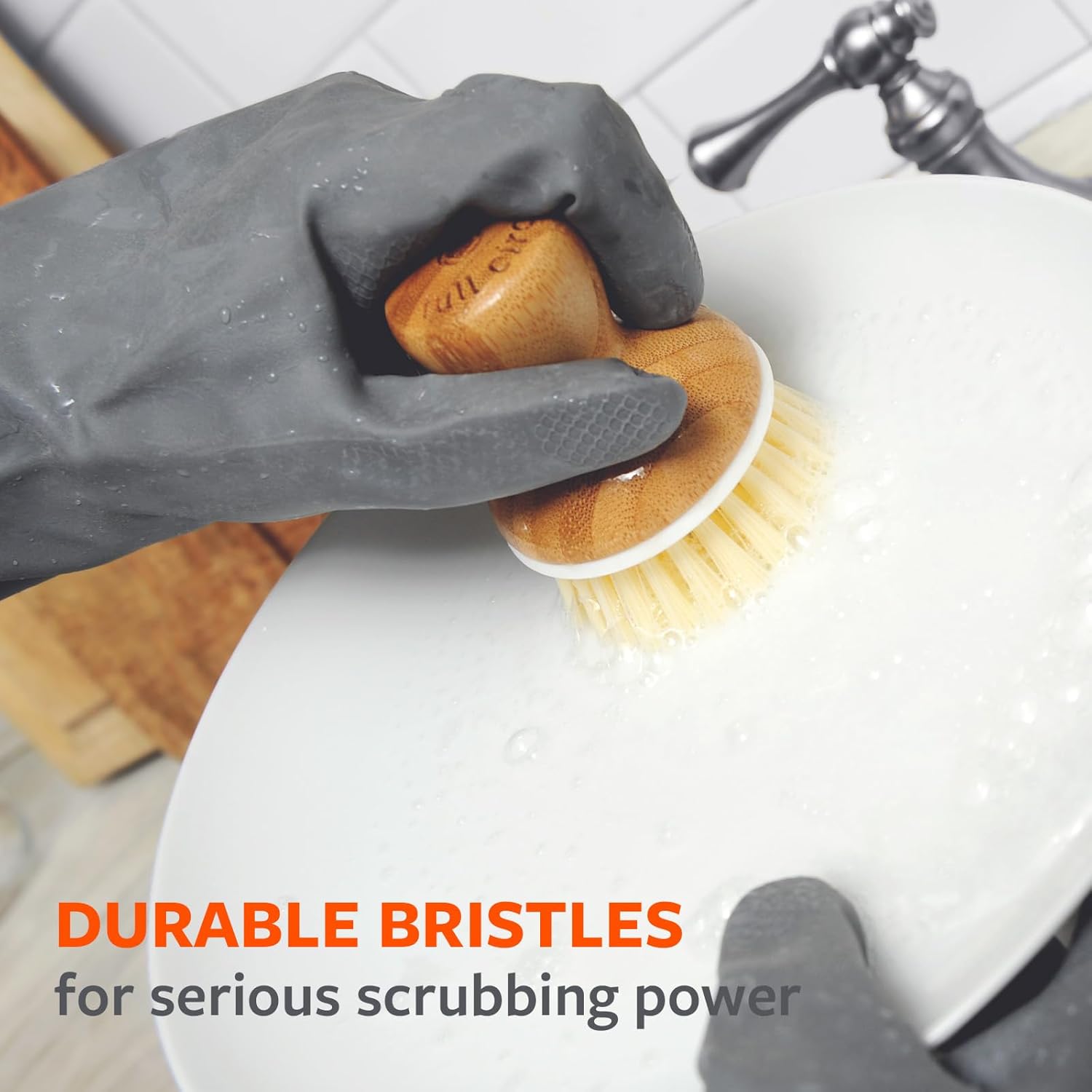 Full Circle Bubble Up Brush Dispenser Gray