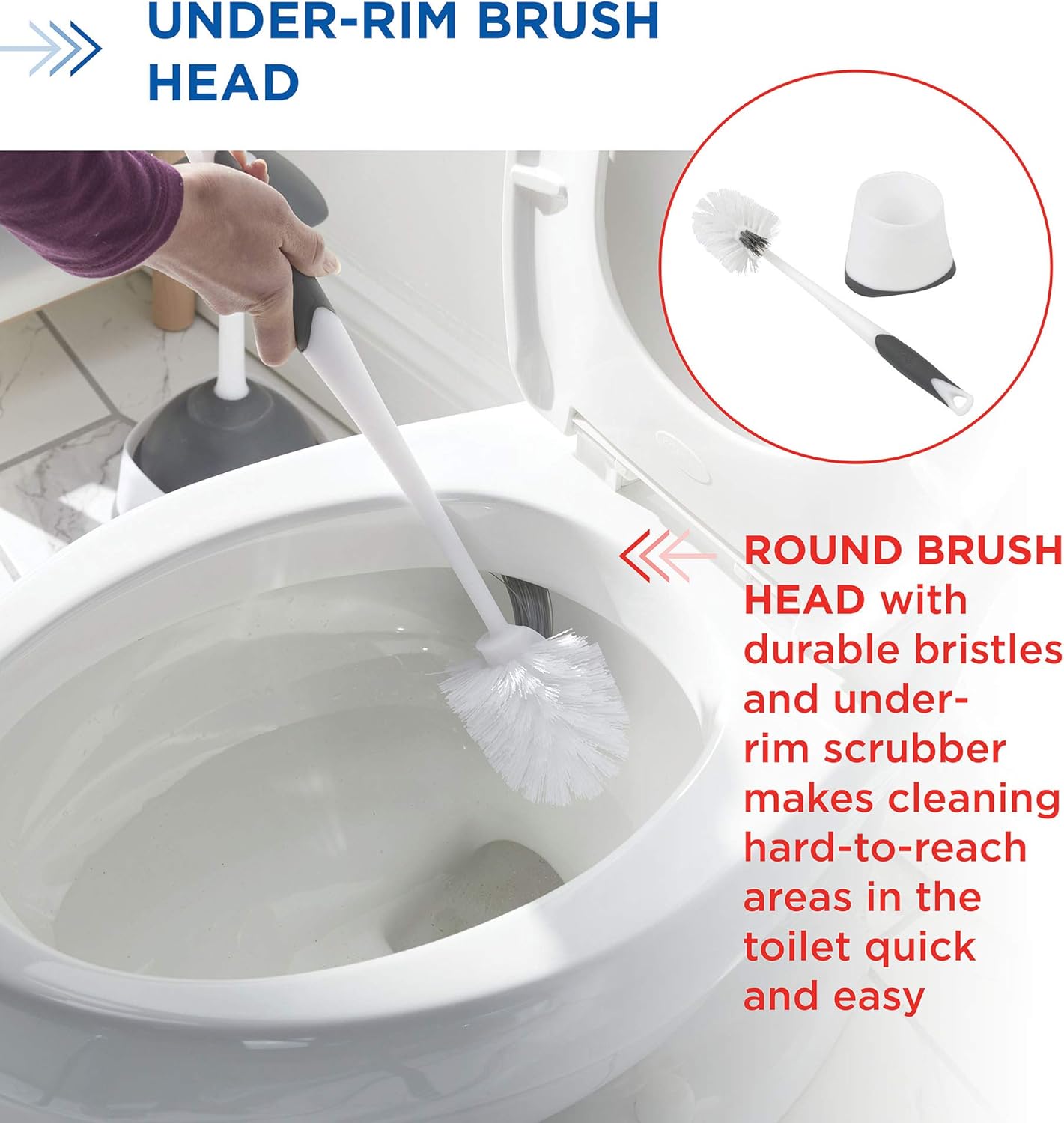 Clorox Corner Toilet Bowl Brush With Under Rim Scrubber