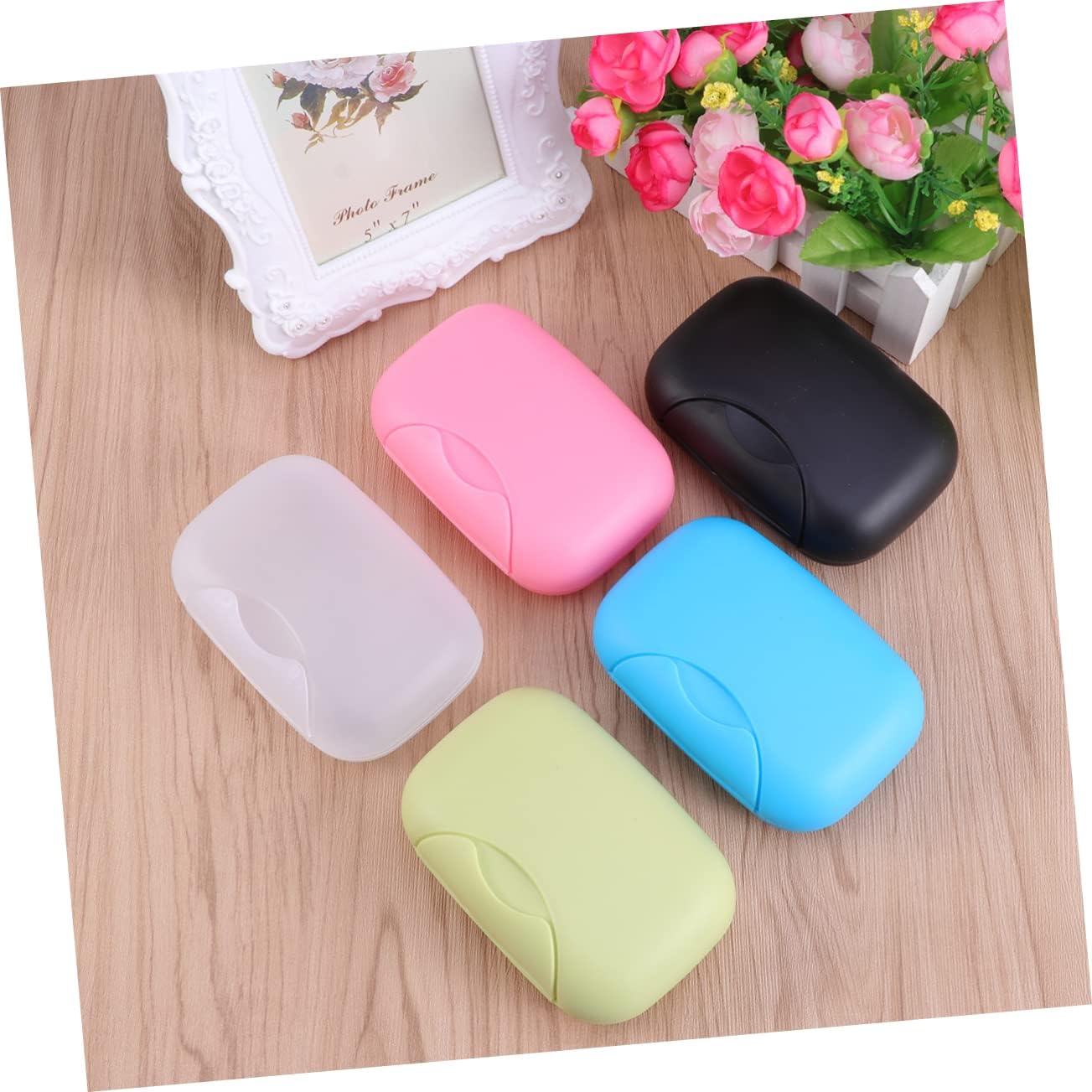 Ciieeo Portable Leakproof Soap Dish for Travel Hiking Black