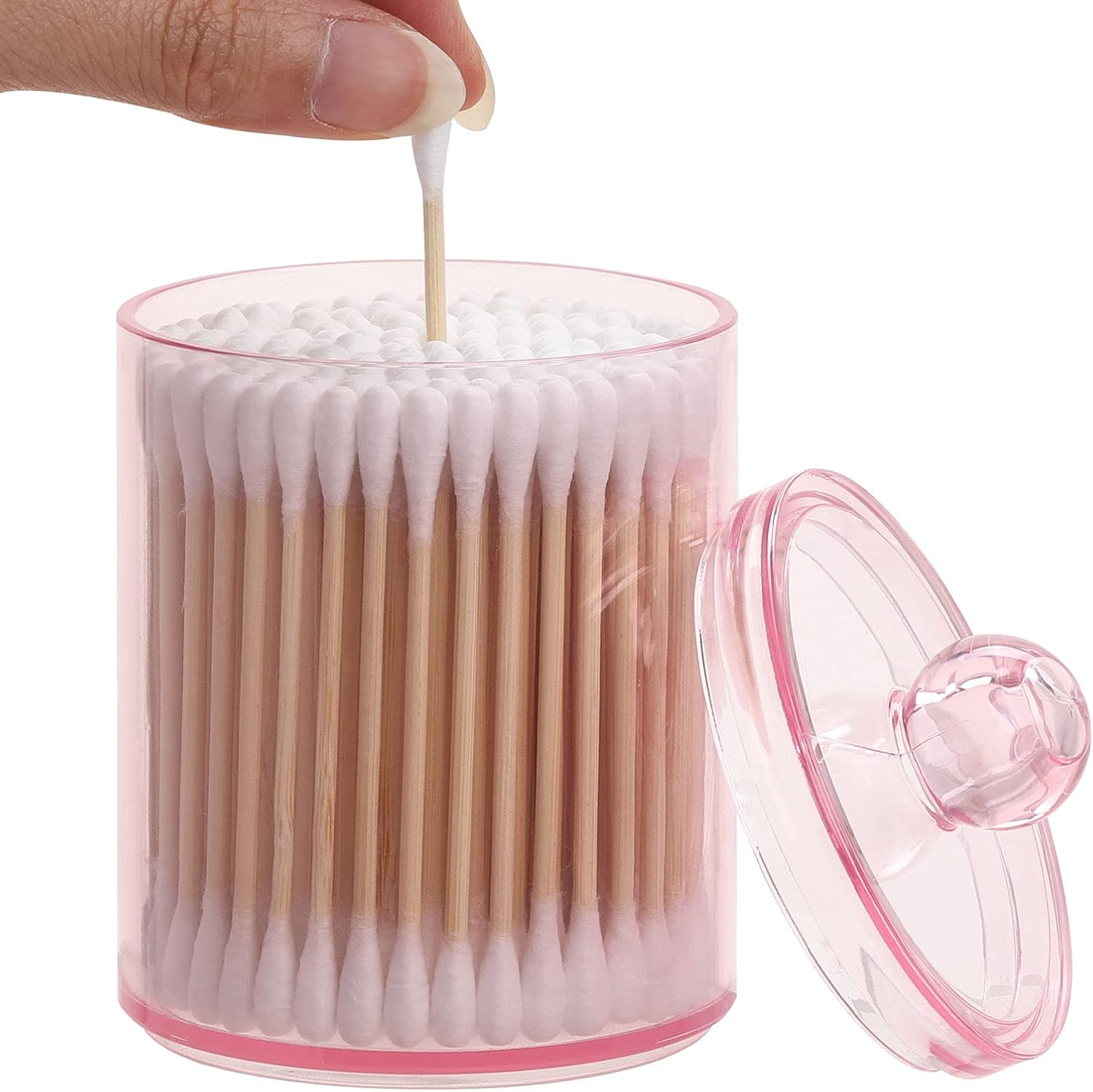 Tbestmax 3 Pack Cotton Swab Jar Holder Organizer