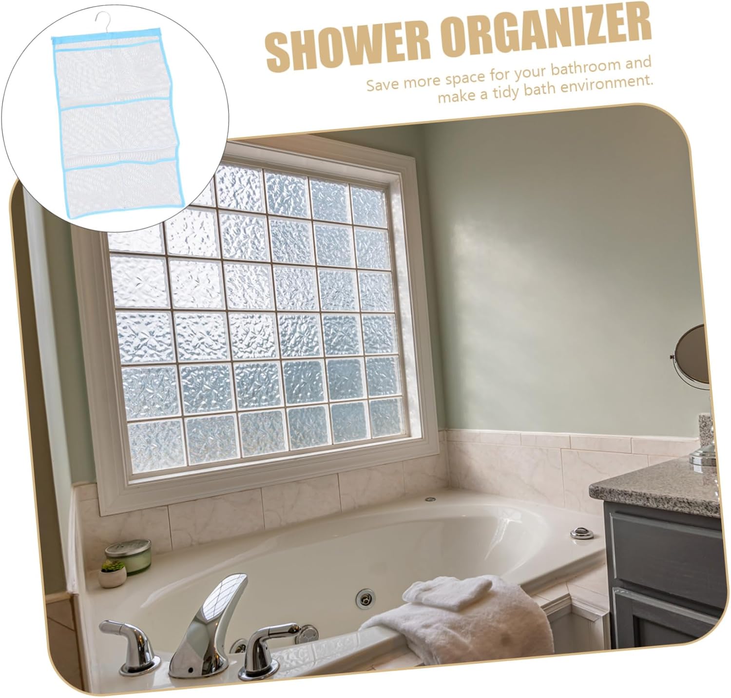 Ciieeo Mesh Shower Organizer Quick Dry Storage with Single Hook