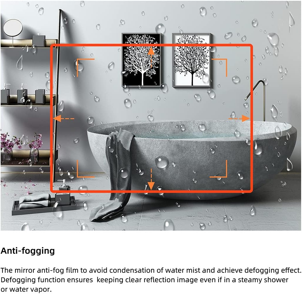 COOL2DAY 36x24 Inch LED Bathroom Mirror with Touch Control and Anti-Fog