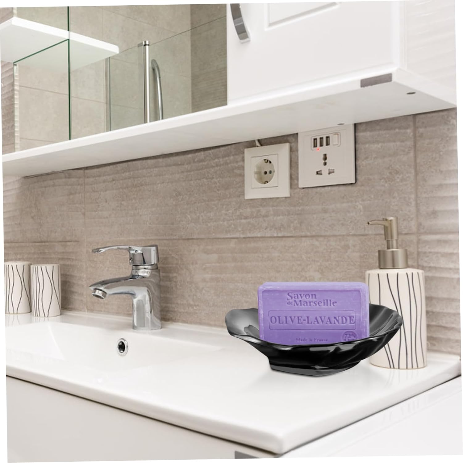 Hoement Seashell Soap Dish for Shower Sink Kitchen