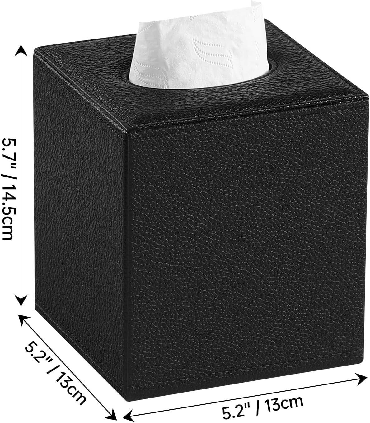 JLAMBOM Magnetic Tissue Box Cover Square Holder Black