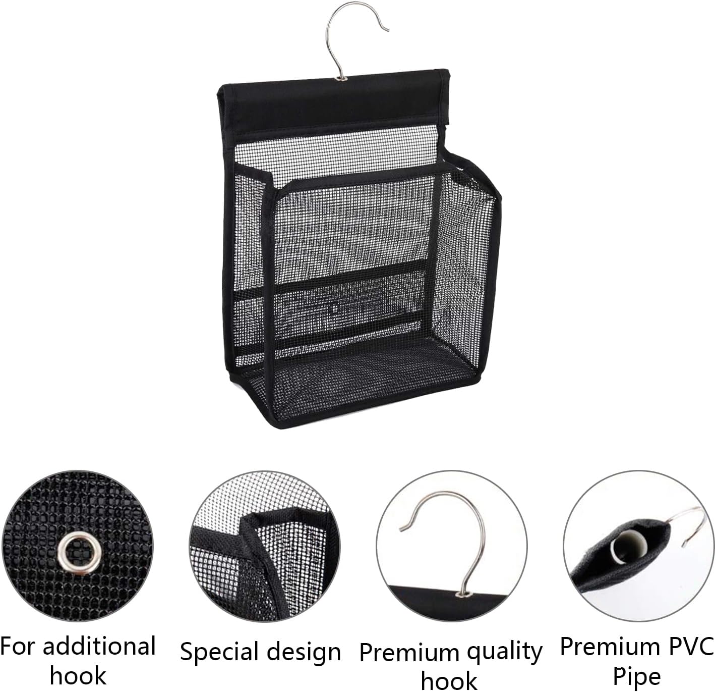 ABCISI Mesh Shower Bag with Hook Attachment Pack of 2