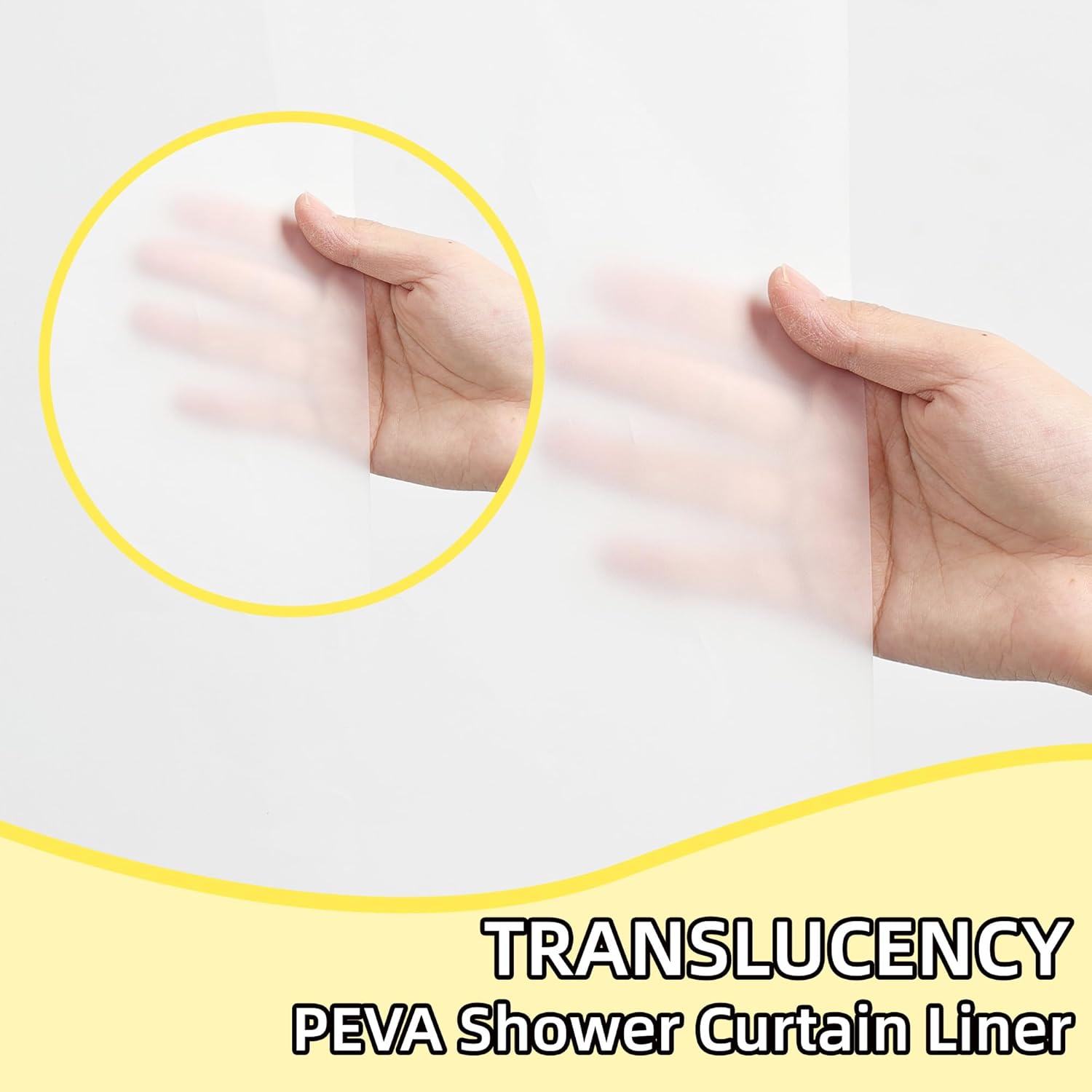 Poposa Waterproof Shower Curtain Liner 72 x 72 Inches