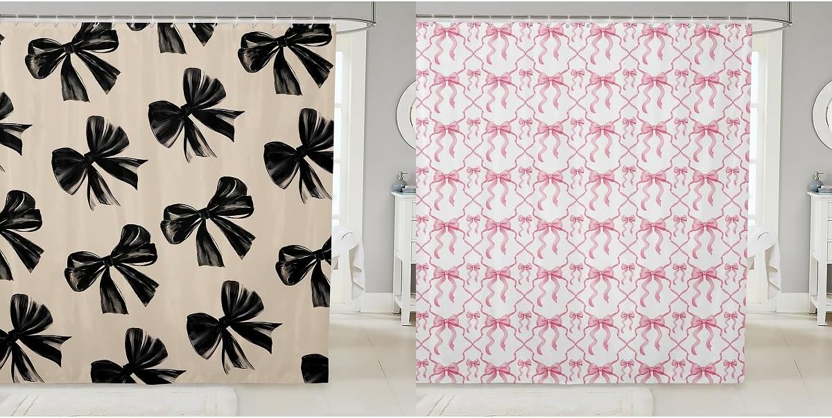 Erosebridal 3D Print Bow Shower Curtain 72x72