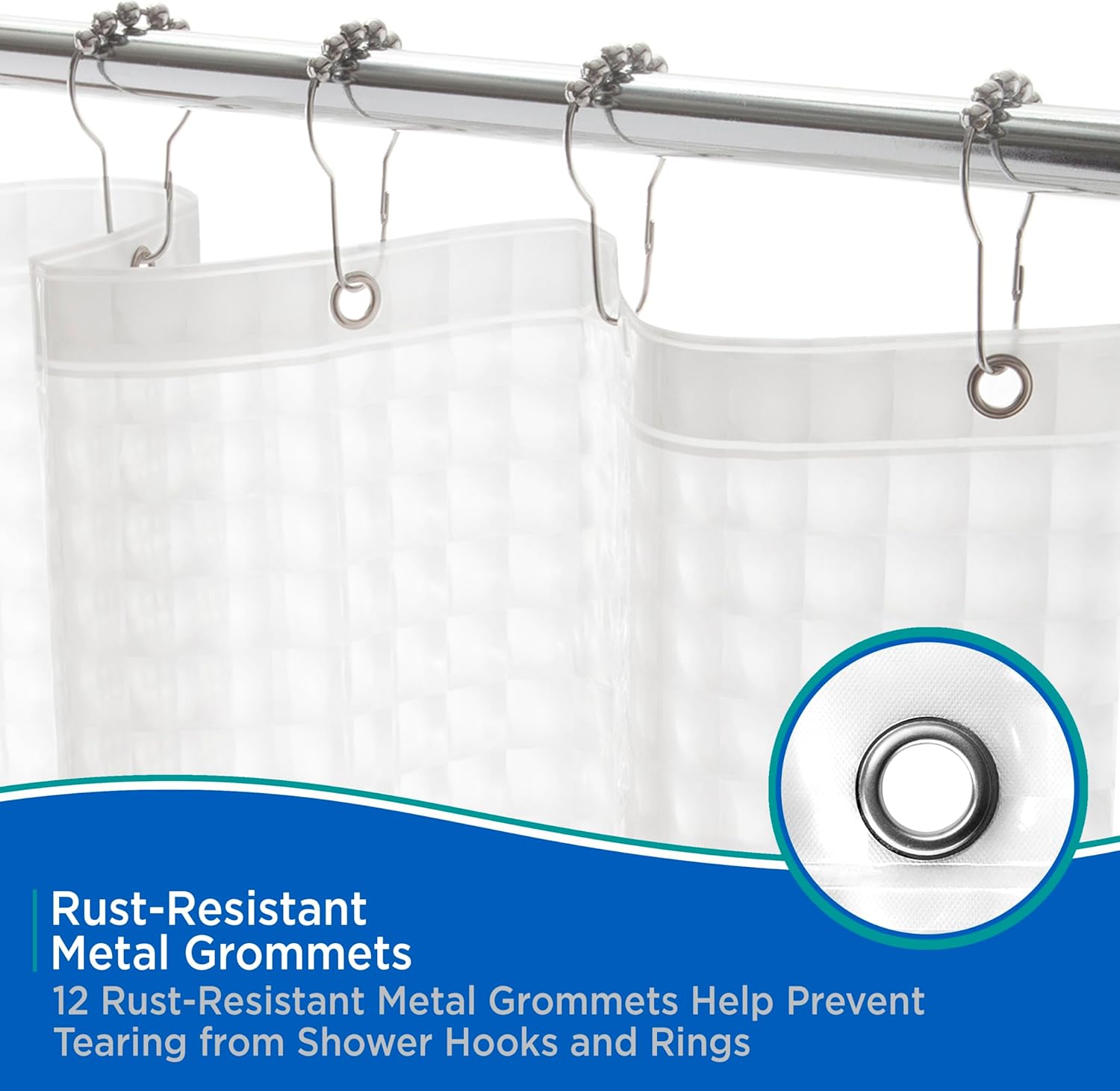 Kenney KN61151 Clear Waterproof Shower Curtain Liner