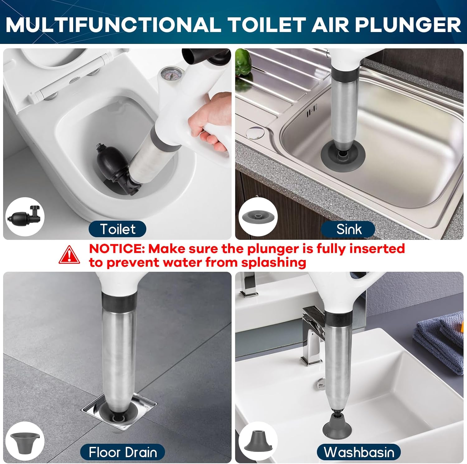 Tanzfrosch High Pressure Toilet Air Plunger Blaster