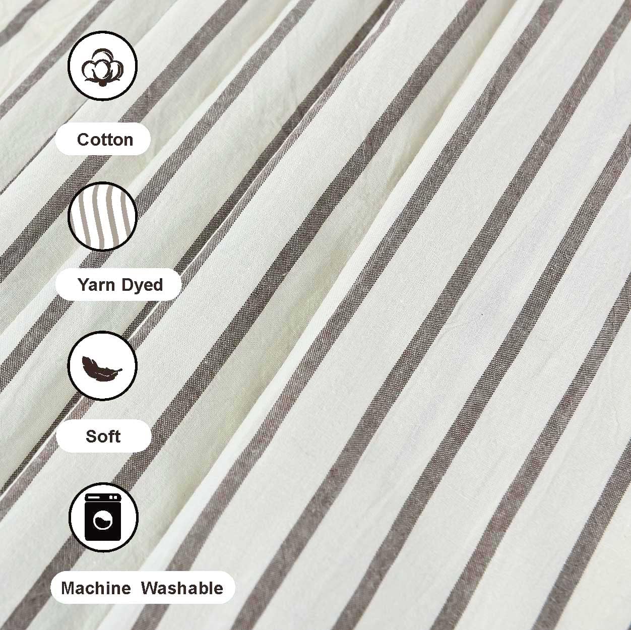 DOSLY IDES Linen Button Farmhouse Shower Curtain 72x72 in