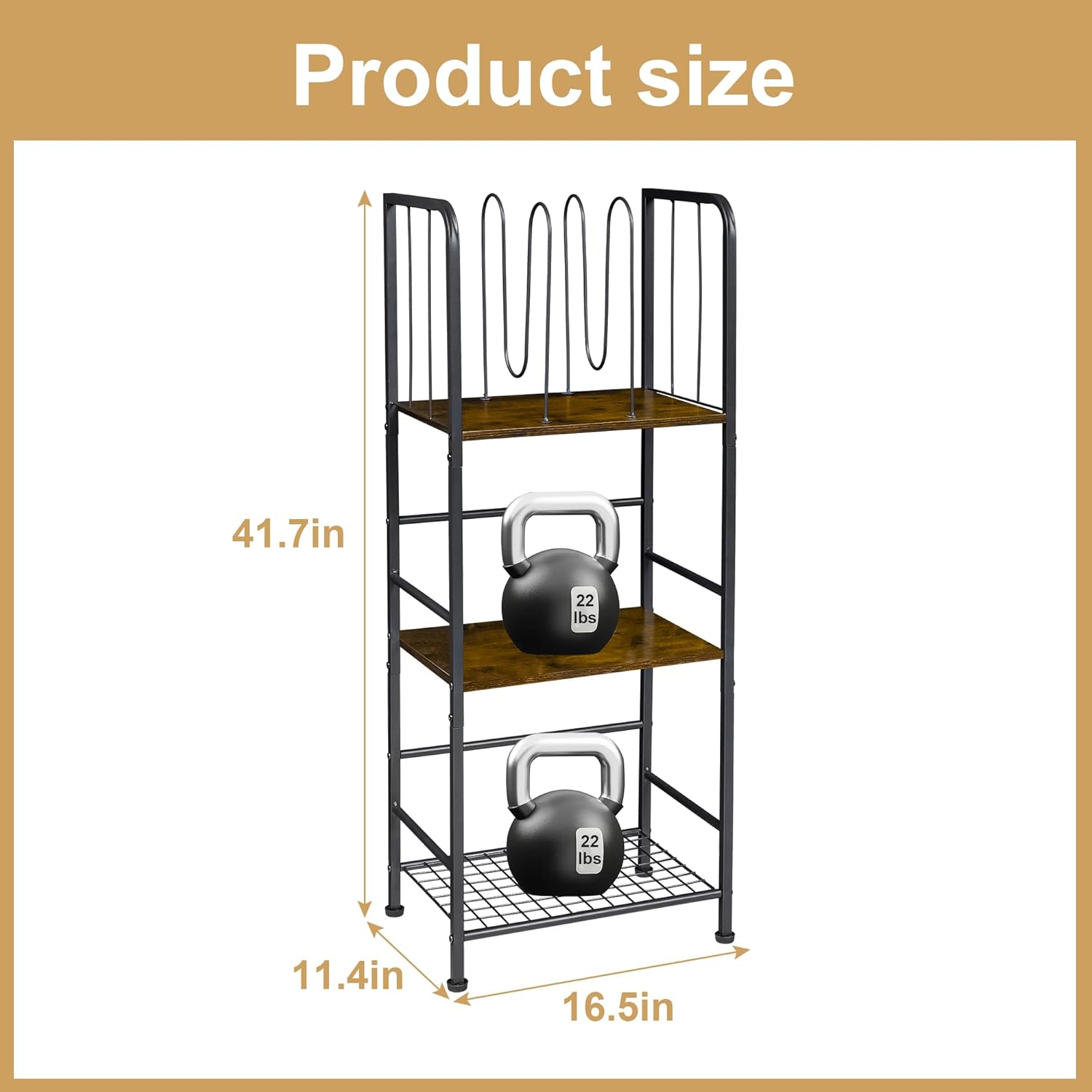 Jautokerdar 3-Tier Durable Metal Towel Rack with Detachable Dividers