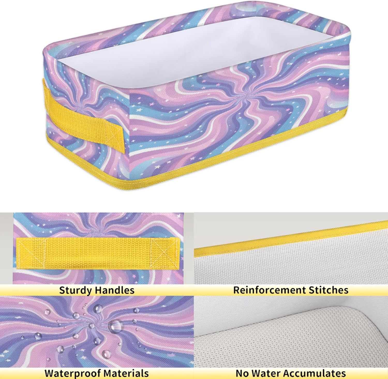 Snatocys Tie-Dye Toilet Paper Basket with Handles