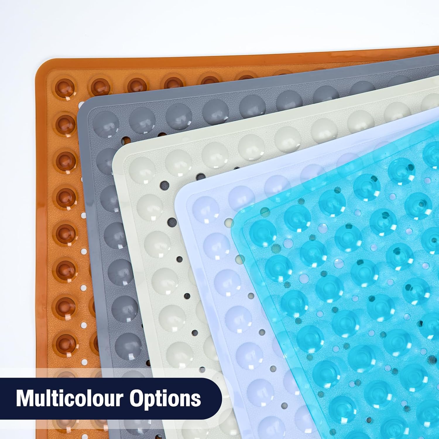 Naoloture Square Non-Slip Bath Mat with 169 Suction Cups