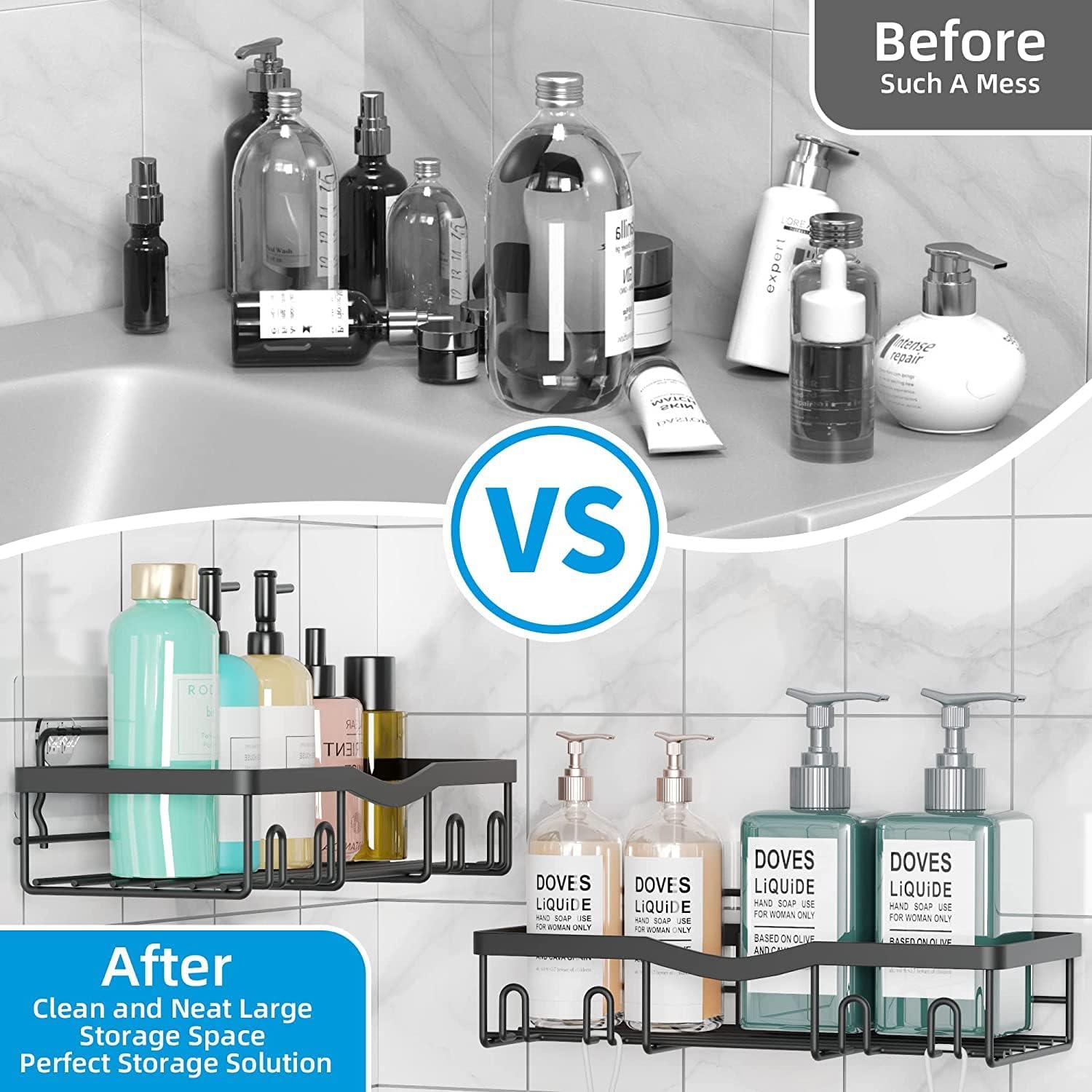 LovYiu 4 Pack Shower Caddy Set No Drilling
