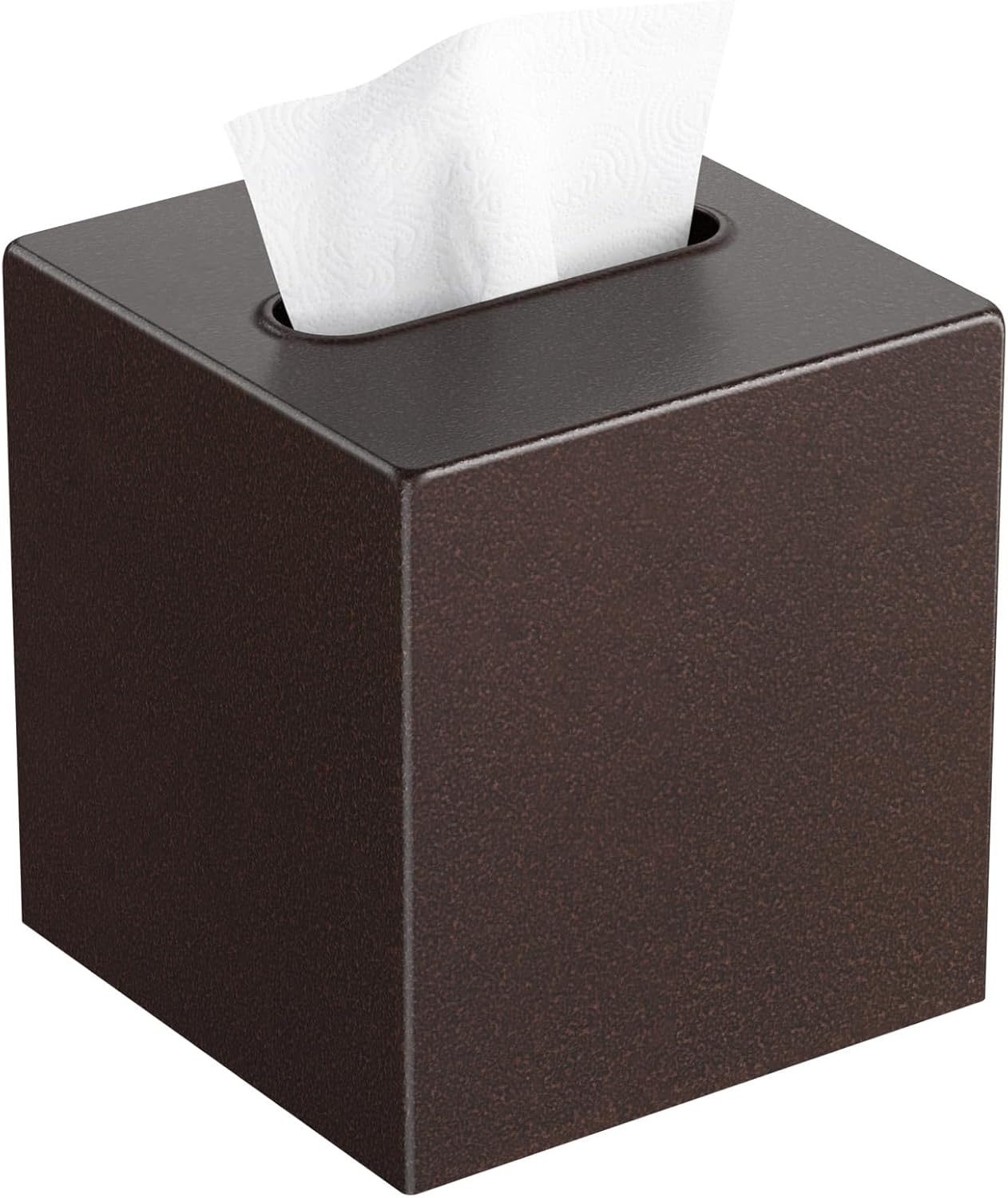 Livelab Metal Tissue Box Cover - Brown Pebble Grain