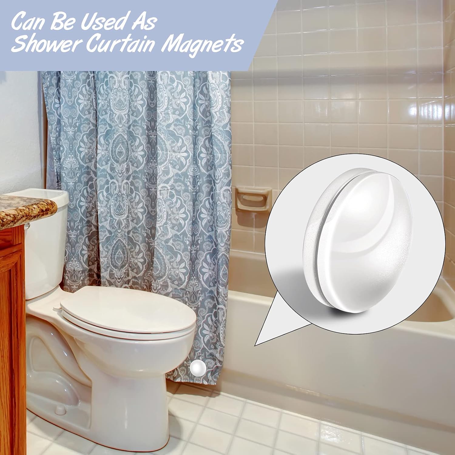 Jetec Magnetic Curtain Weights 12 Sets White Plastic Covered