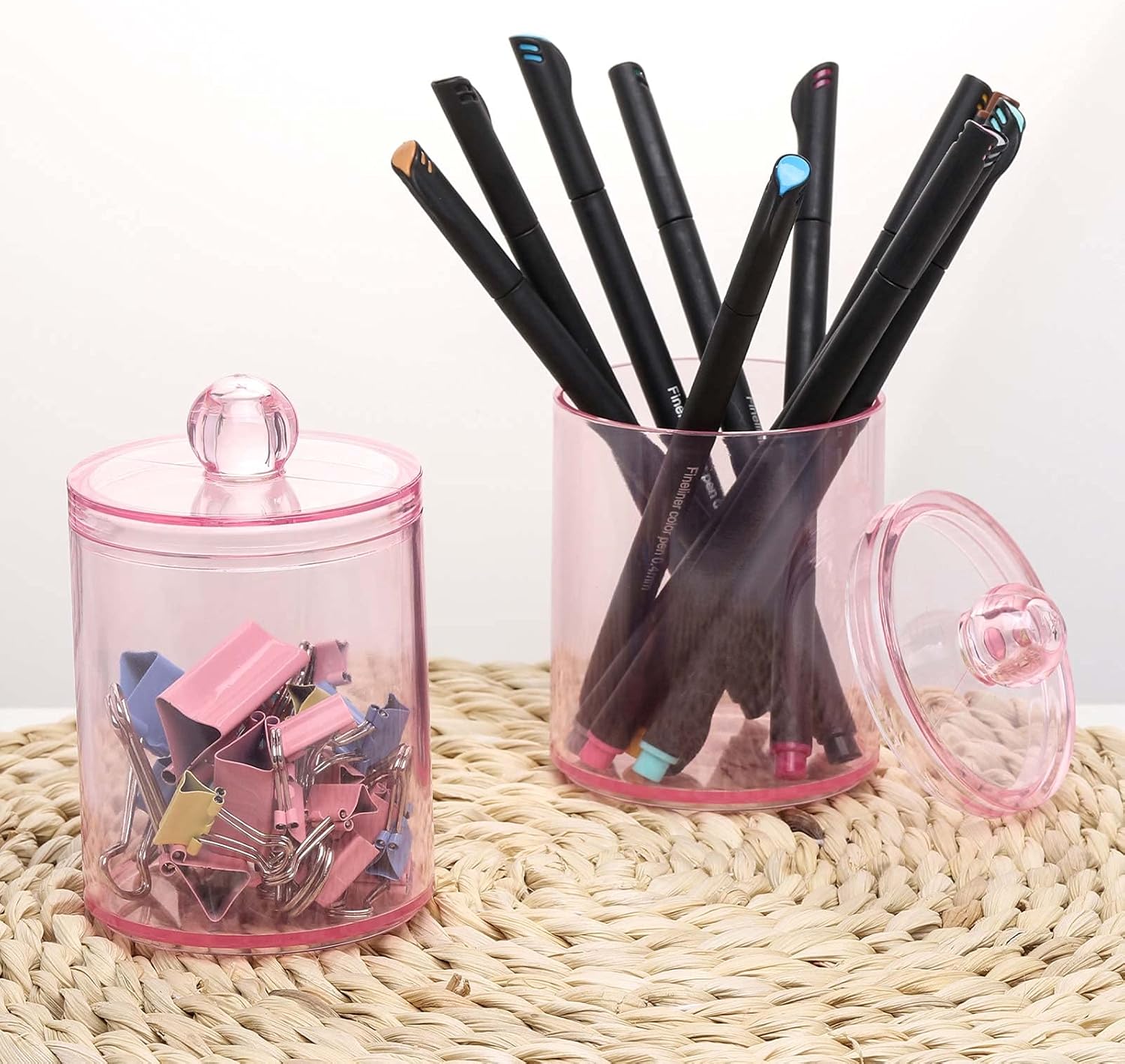 Tbestmax 3 Pack Cotton Swab Jar Holder Organizer