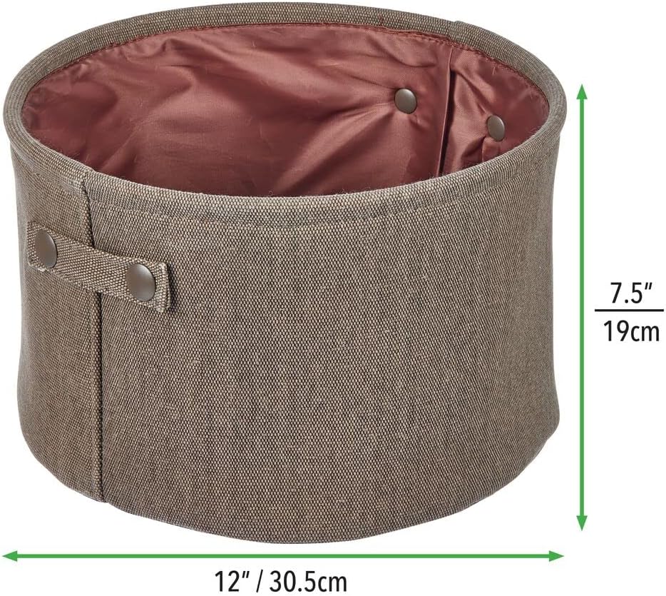 mDesign Soft Cotton Bathroom Storage Bin - 2 Pack Espresso Brown