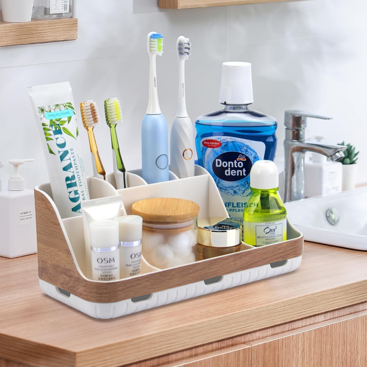 GFWARE Bathroom Organizer with 7 Slots and Drainage