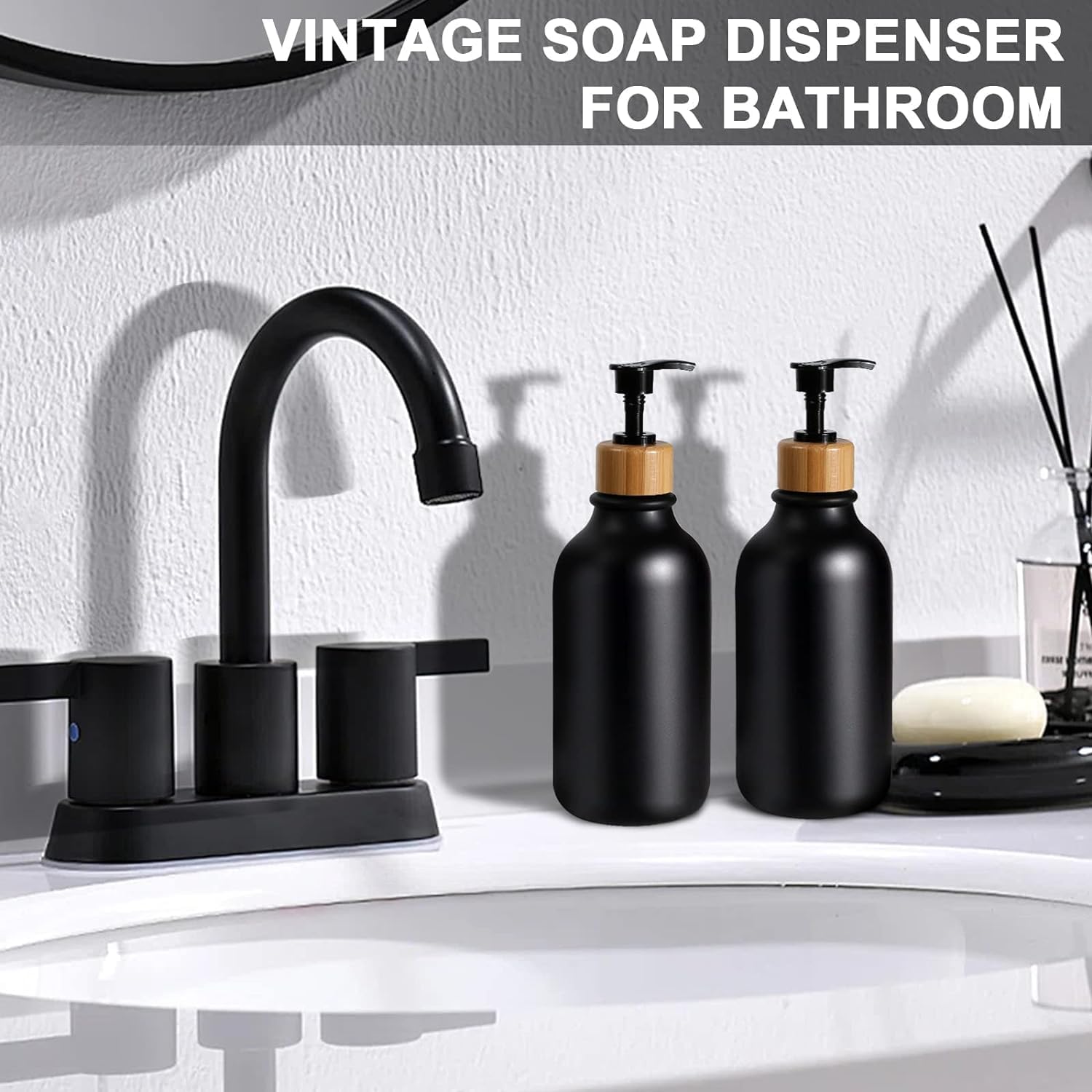 ALPIRIRAL Matte Black 5Pc Bathroom Accessories Set