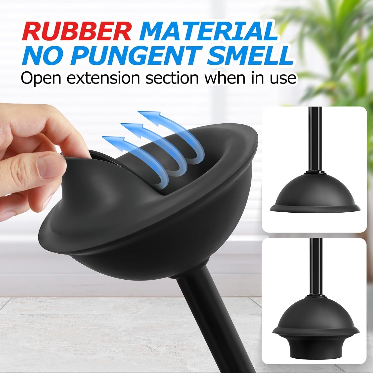 FORASTO 2 in 1 Toilet Plunger and Brush Set Black