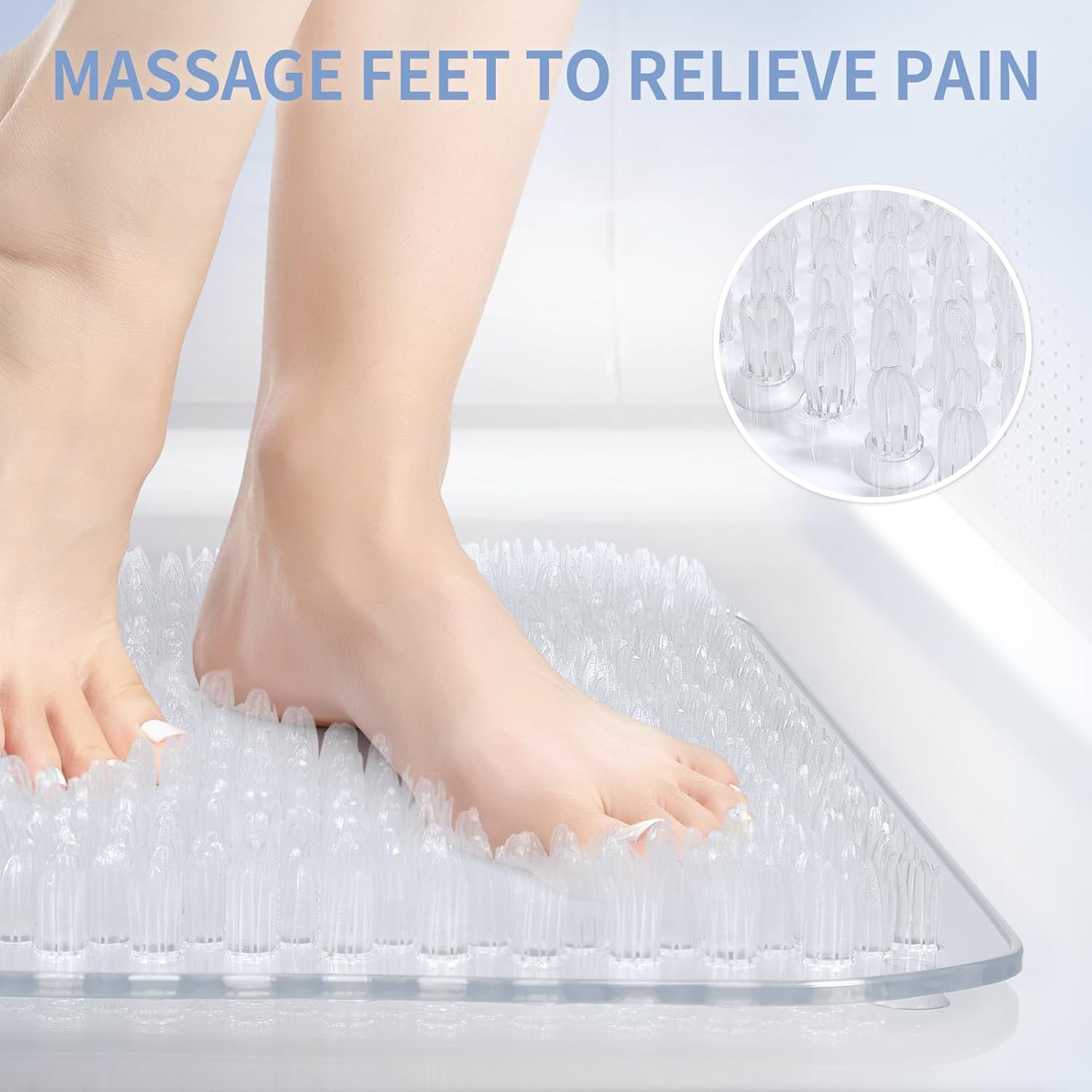 Yolife Shower Foot Scrubber Mat with Anti-Slip and Scrub Bristles
