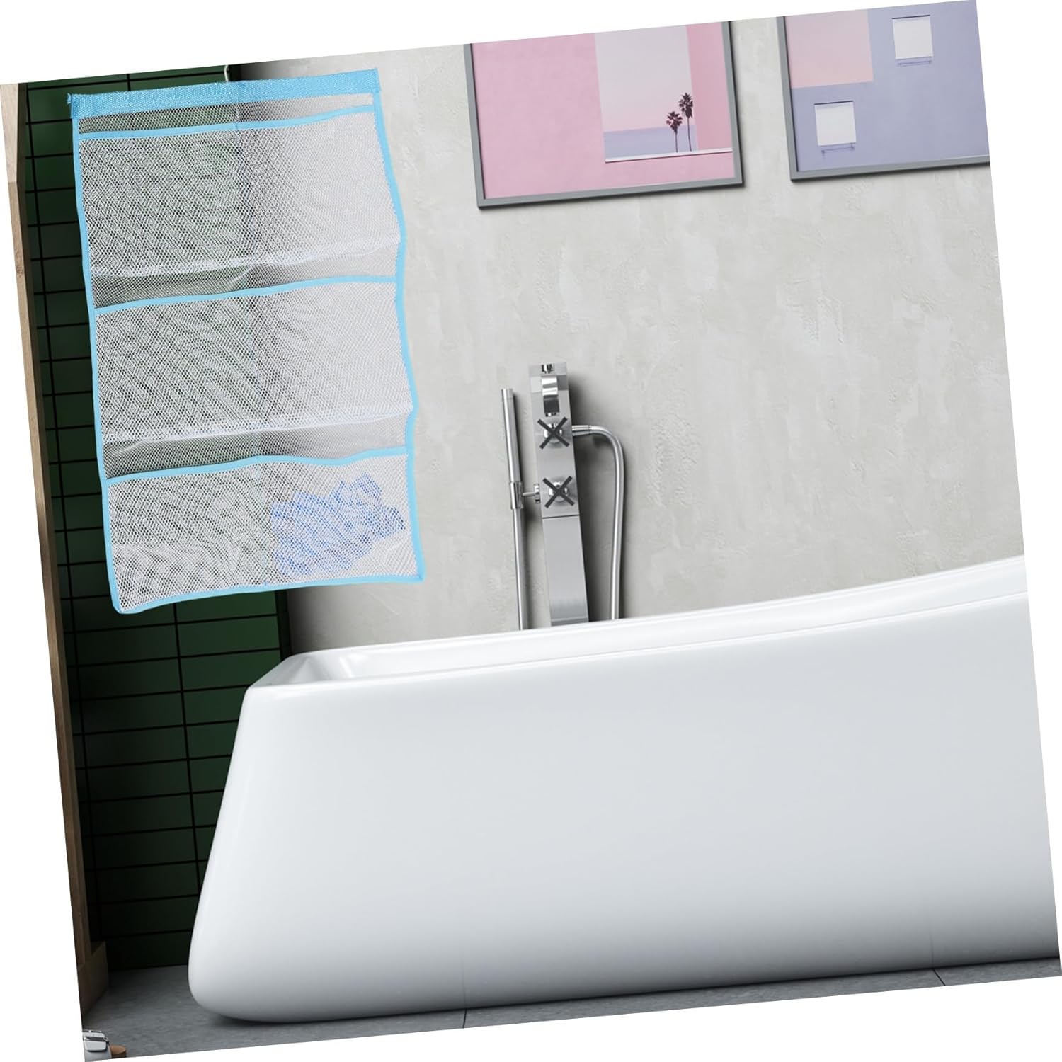 Cabilock Mesh Shower Bag 6 Pocket Organizer Easy Install