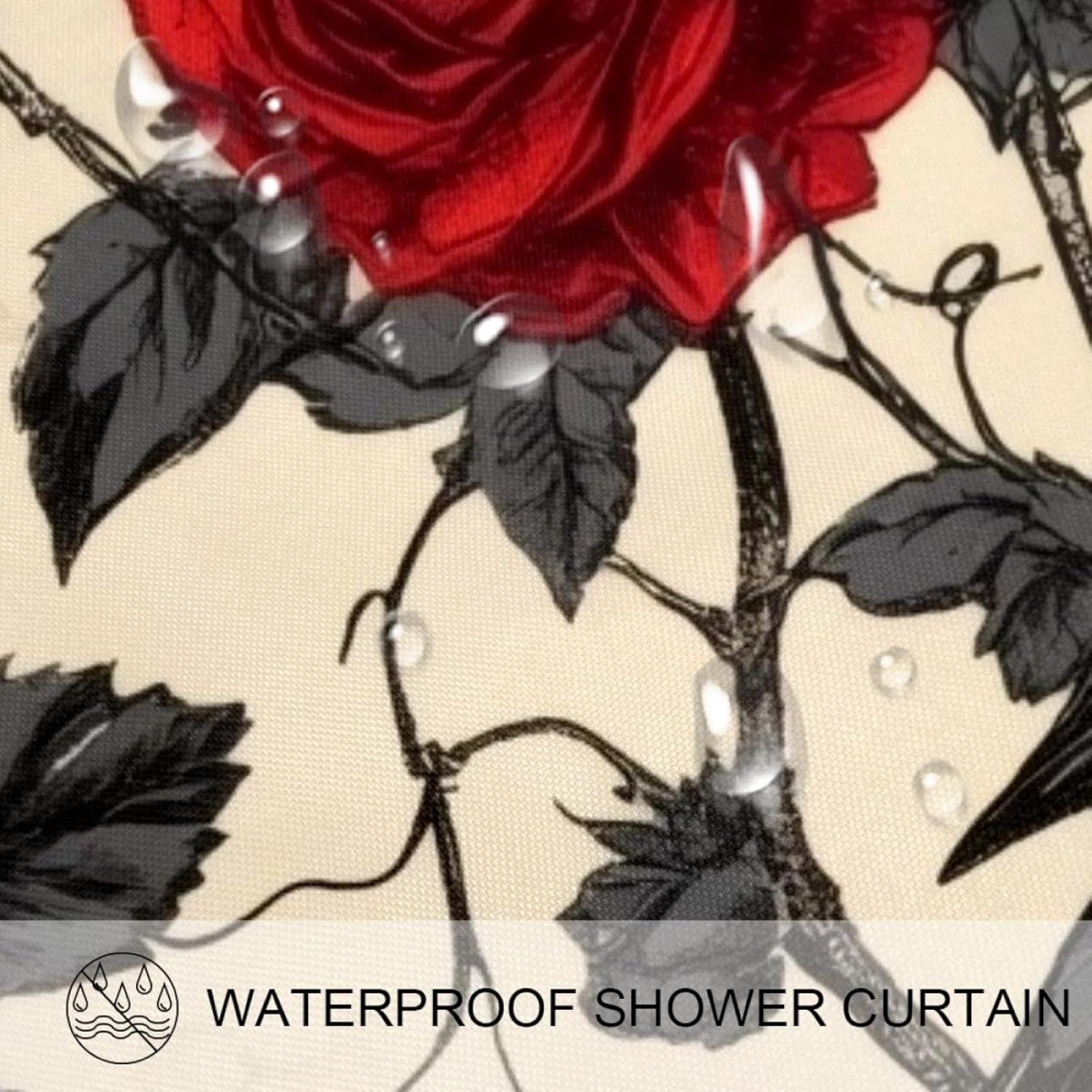 VAPOKF Ravens Skull Roses Shower Curtain Set with 12 Hooks