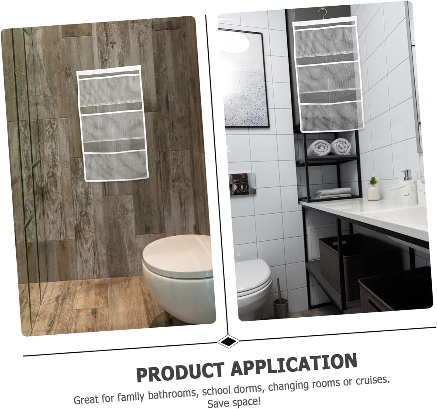 Hoement 6 Pocket Hanging Mesh Shower Organizer Bag