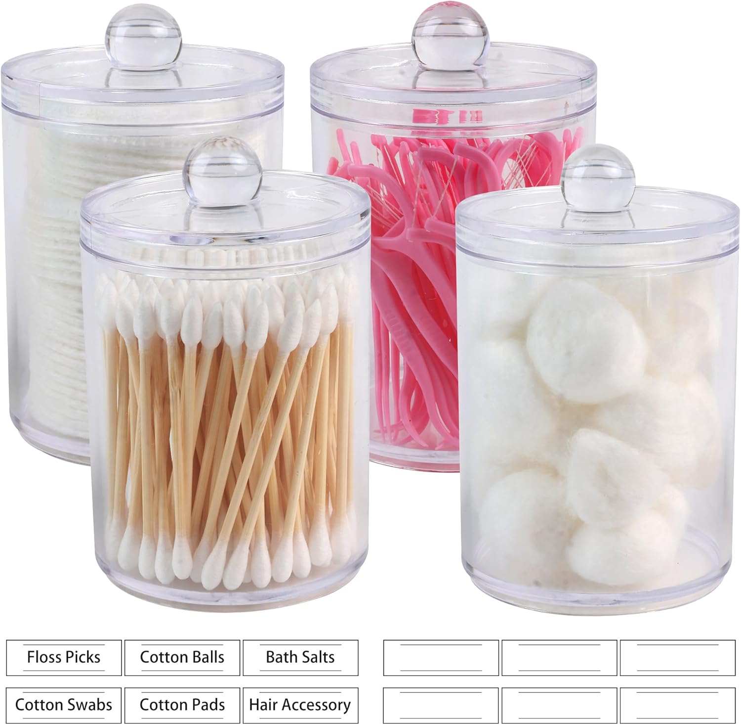 Aynoo Acrylic Q-Tip Holder Dispenser 12 oz