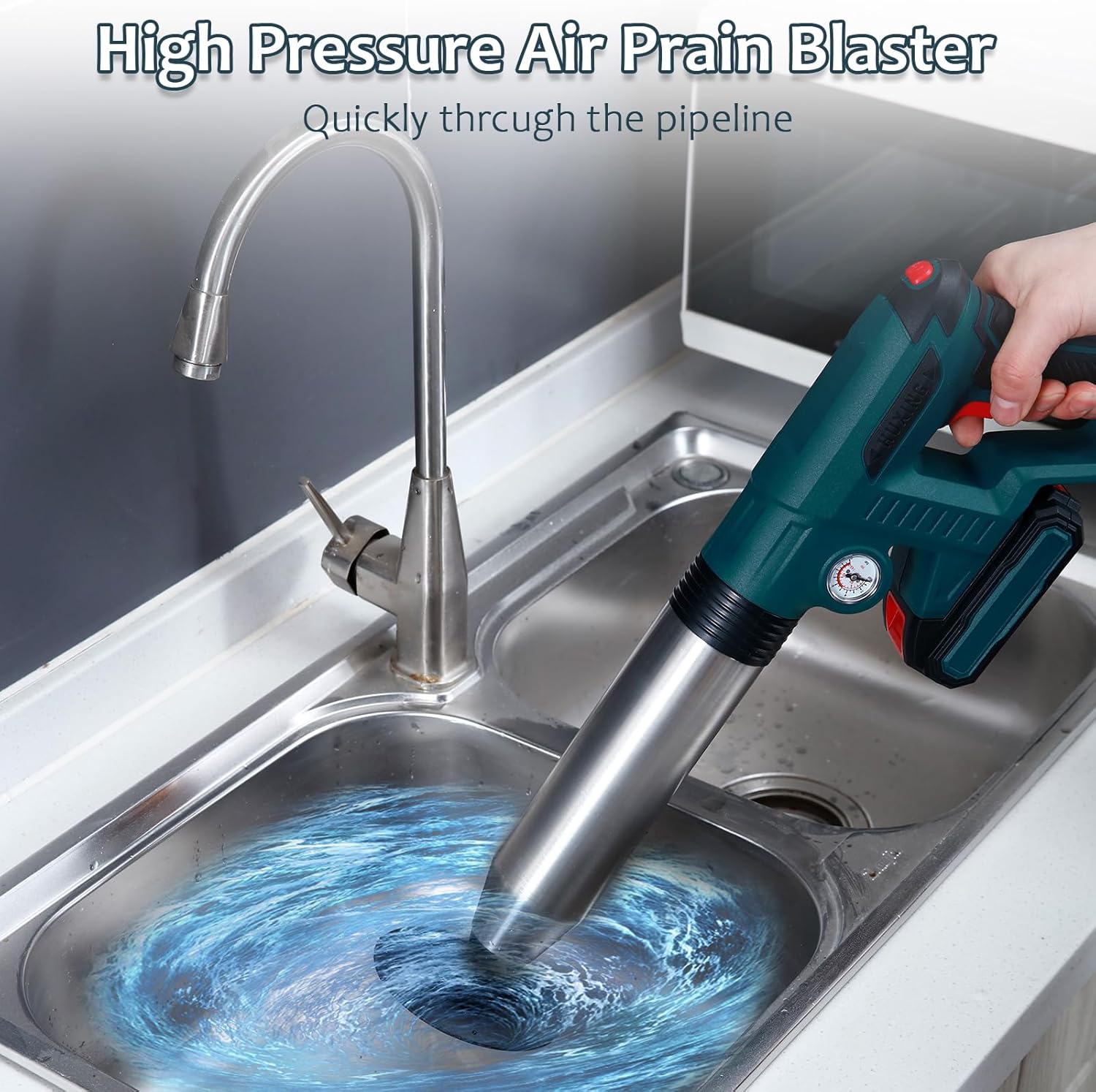 Electric Toilet Plunger with Barometer for Efficient Clog Removal